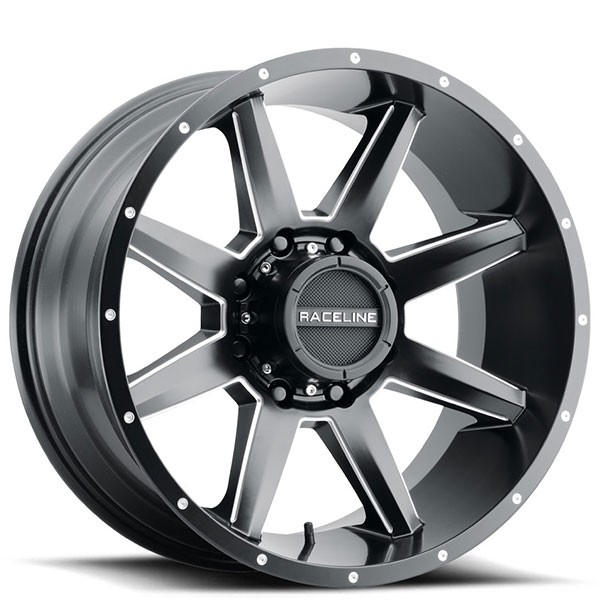 20x10 Raceline Wheels 954M Stryker Satin Black Milled Off-Road Rims (4pcs)