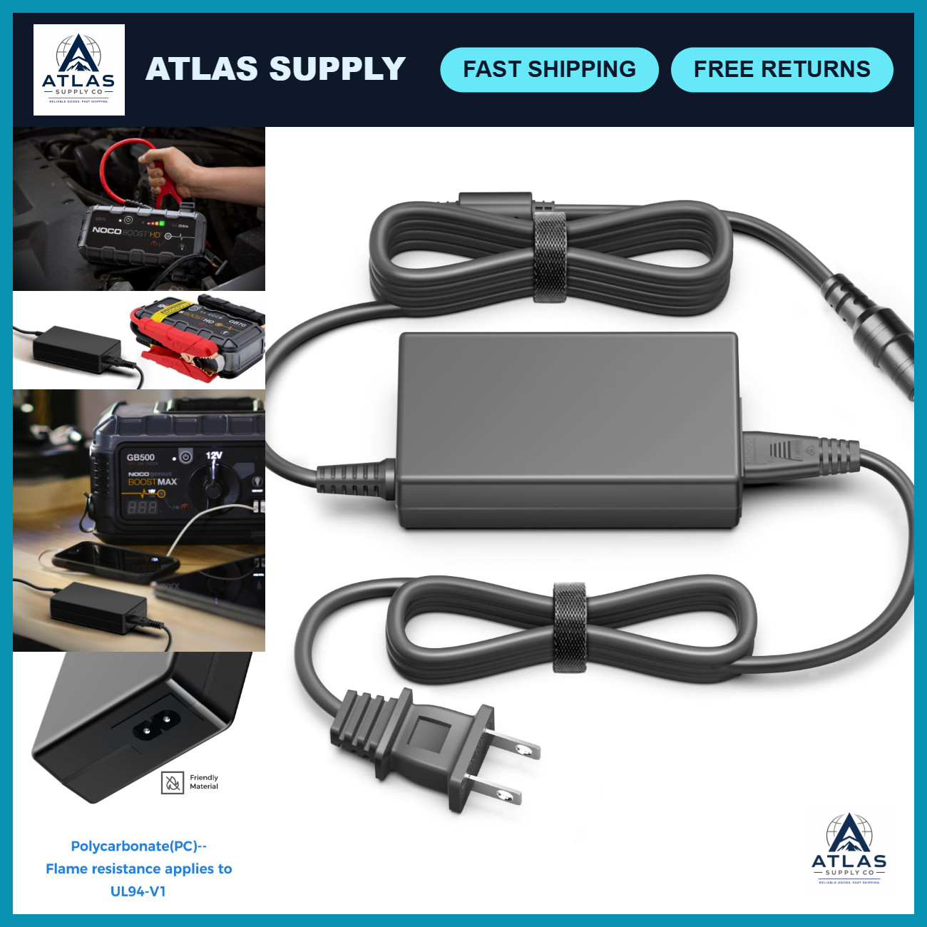 56W 14V Fast Charger for Lithium Jump Starters, 56-Watt Boost Adapter, Power Sup 56W 14V Fast Charger for Lithium Jump Starters, 56-Watt Boost Adapter, Power Sup