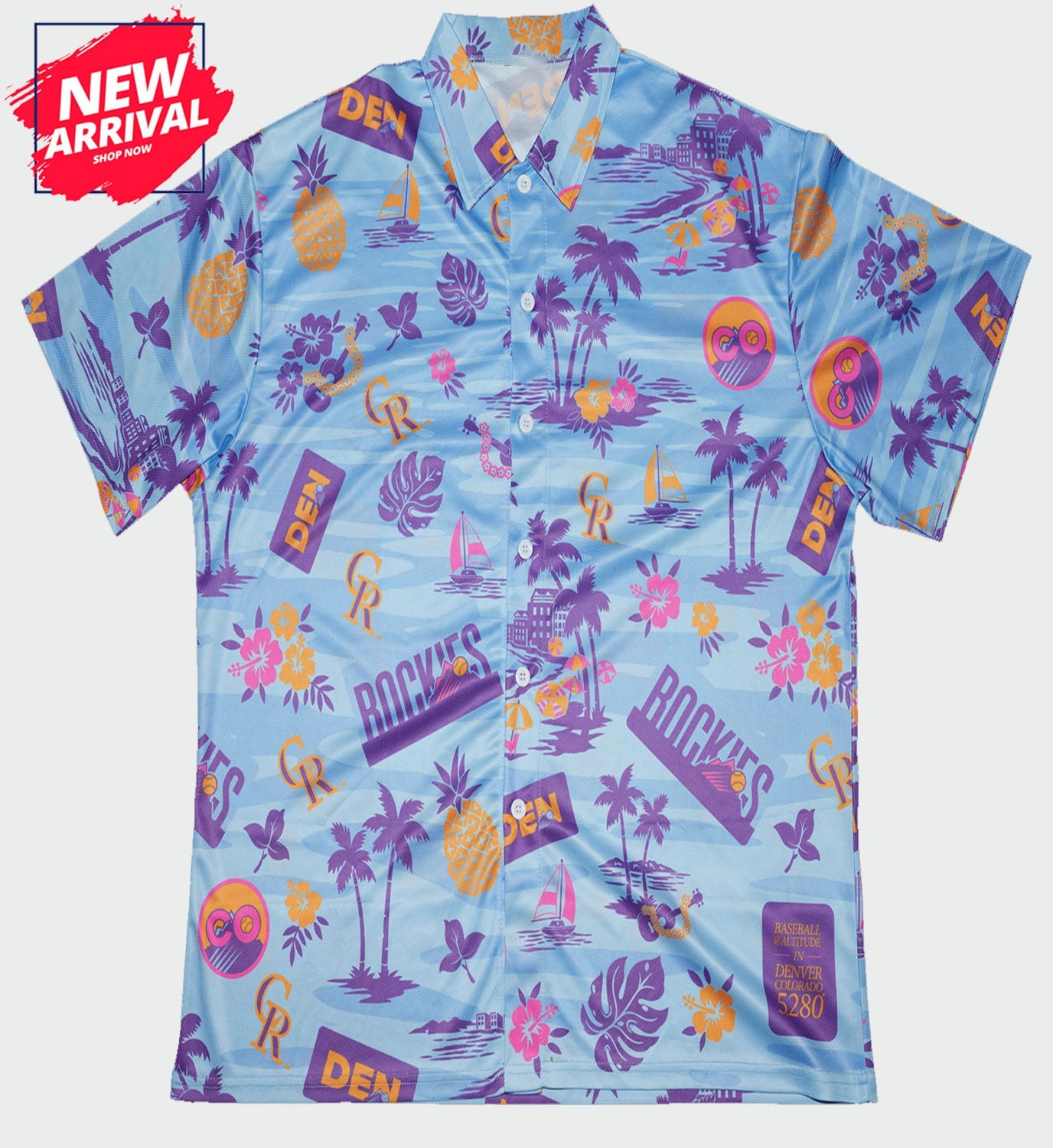 New Arrivals - Rockies Father's Day Hawaiian Shirt Giveaway - All Size