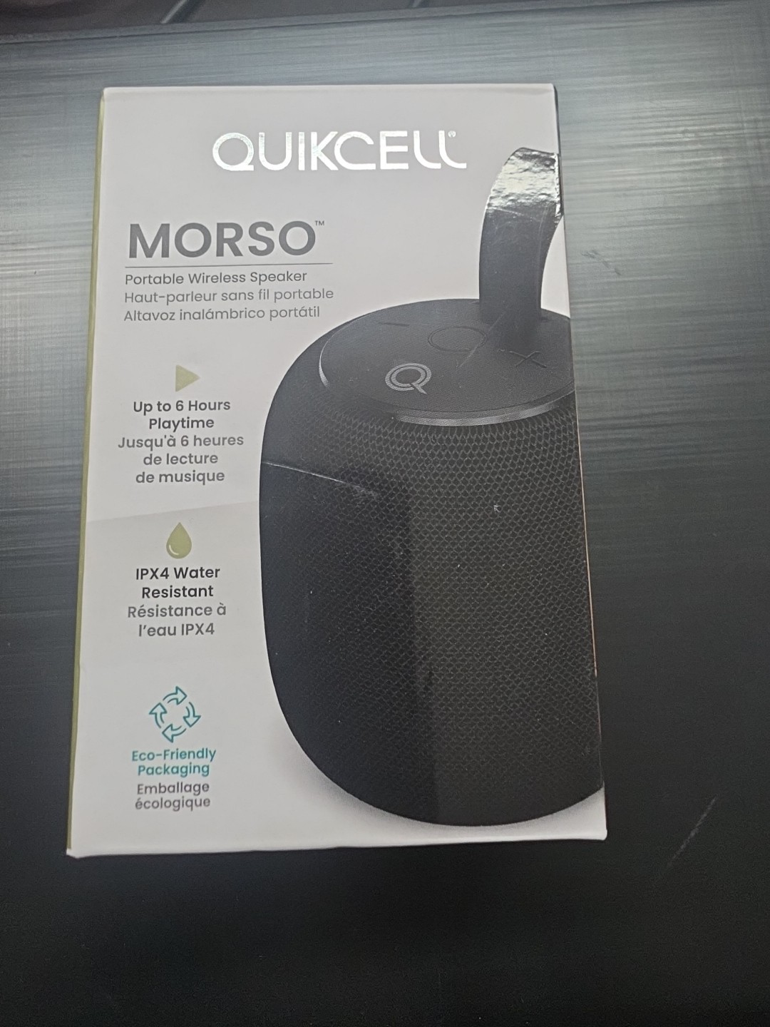 Quikcell Morso Portable Wireless Speaker Black IPX4 Water Resistant 6hr Playtime