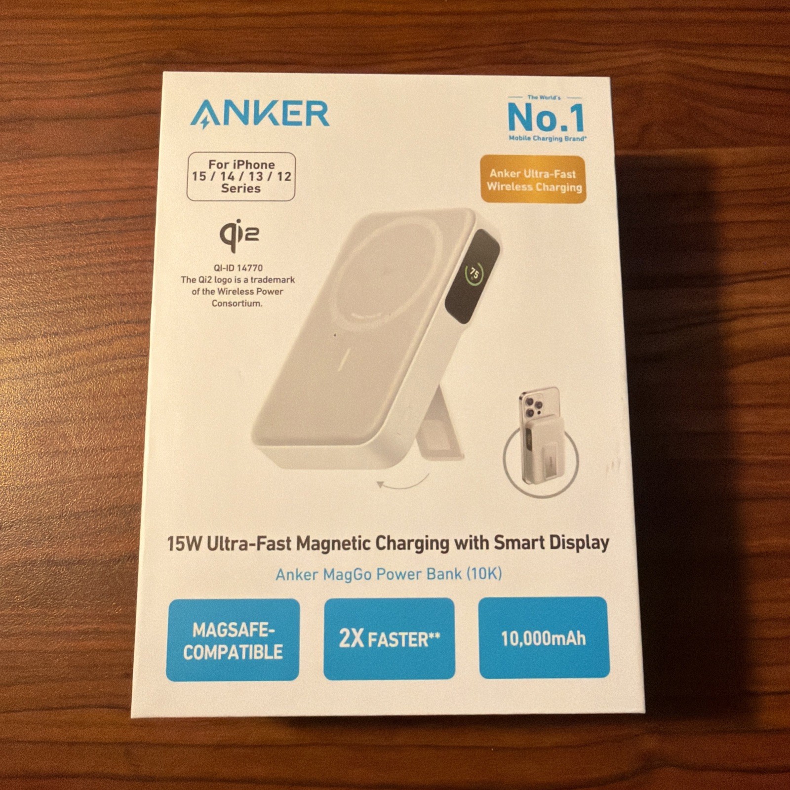 Anker Magnetic Power Bank 10K MagGo Qi2 15W iPhone 15/14/13/12 - White