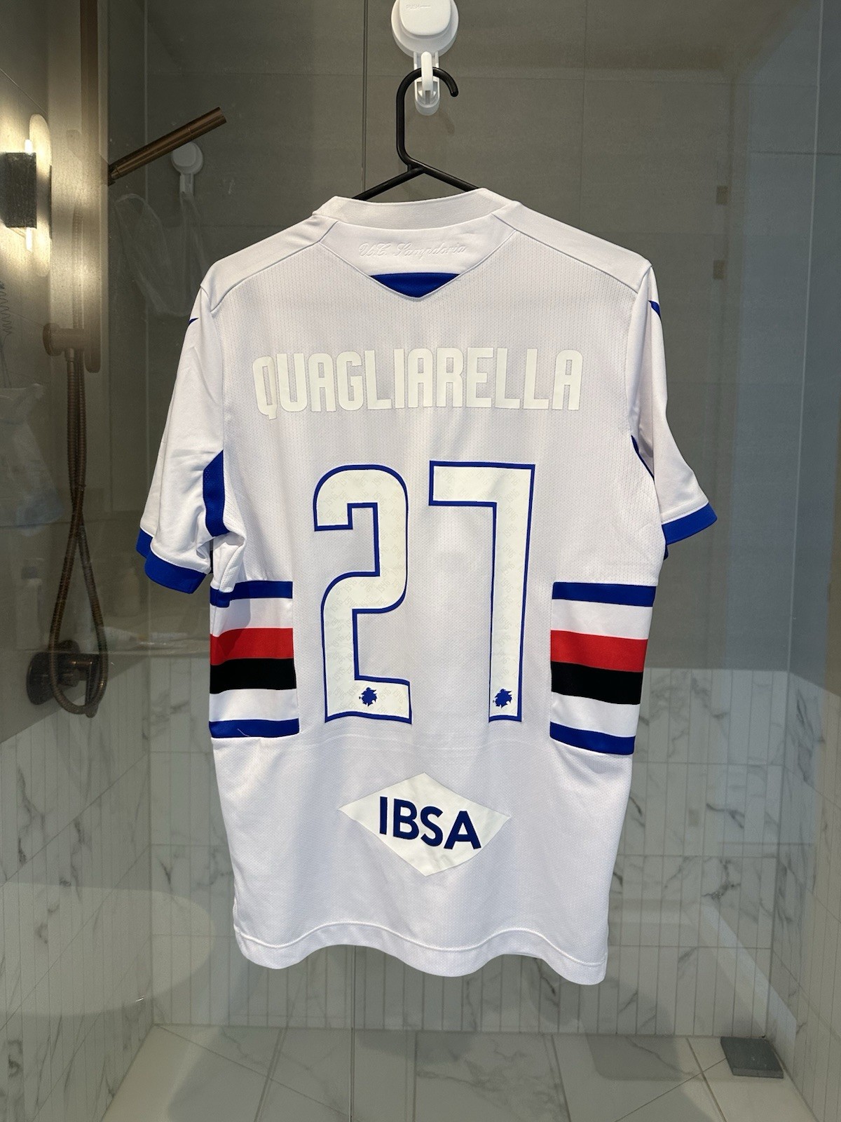Macron Sampdoria Quagliarella 27 2021/21 Player Version Men’s Jersey White M
