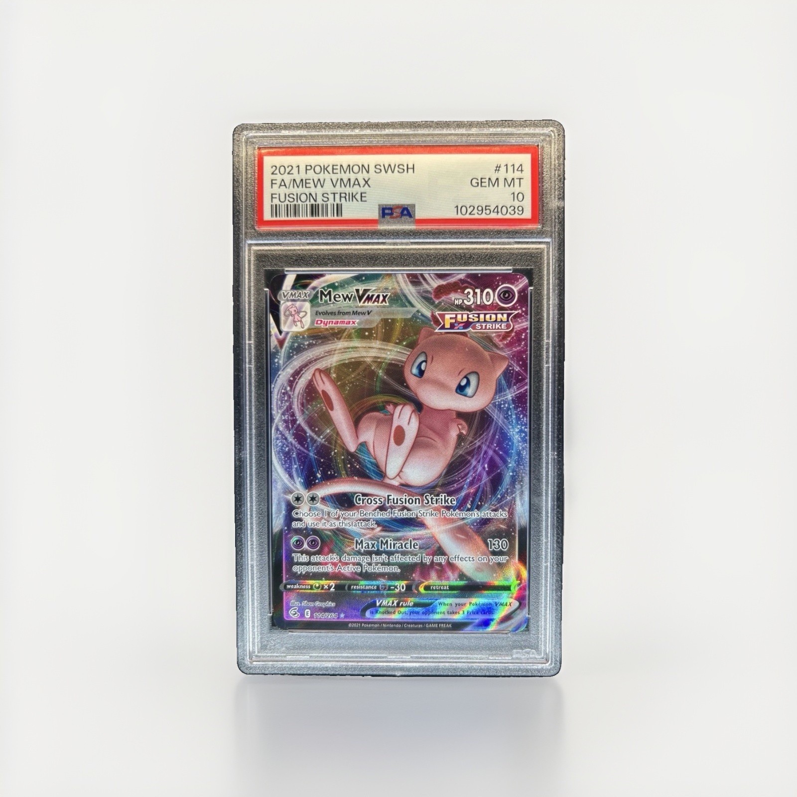 2021 Pokemon SWSH Fusion Strike Mew VMAX /264 PSA 10 GEM MINT GEM MINT Rare Holo