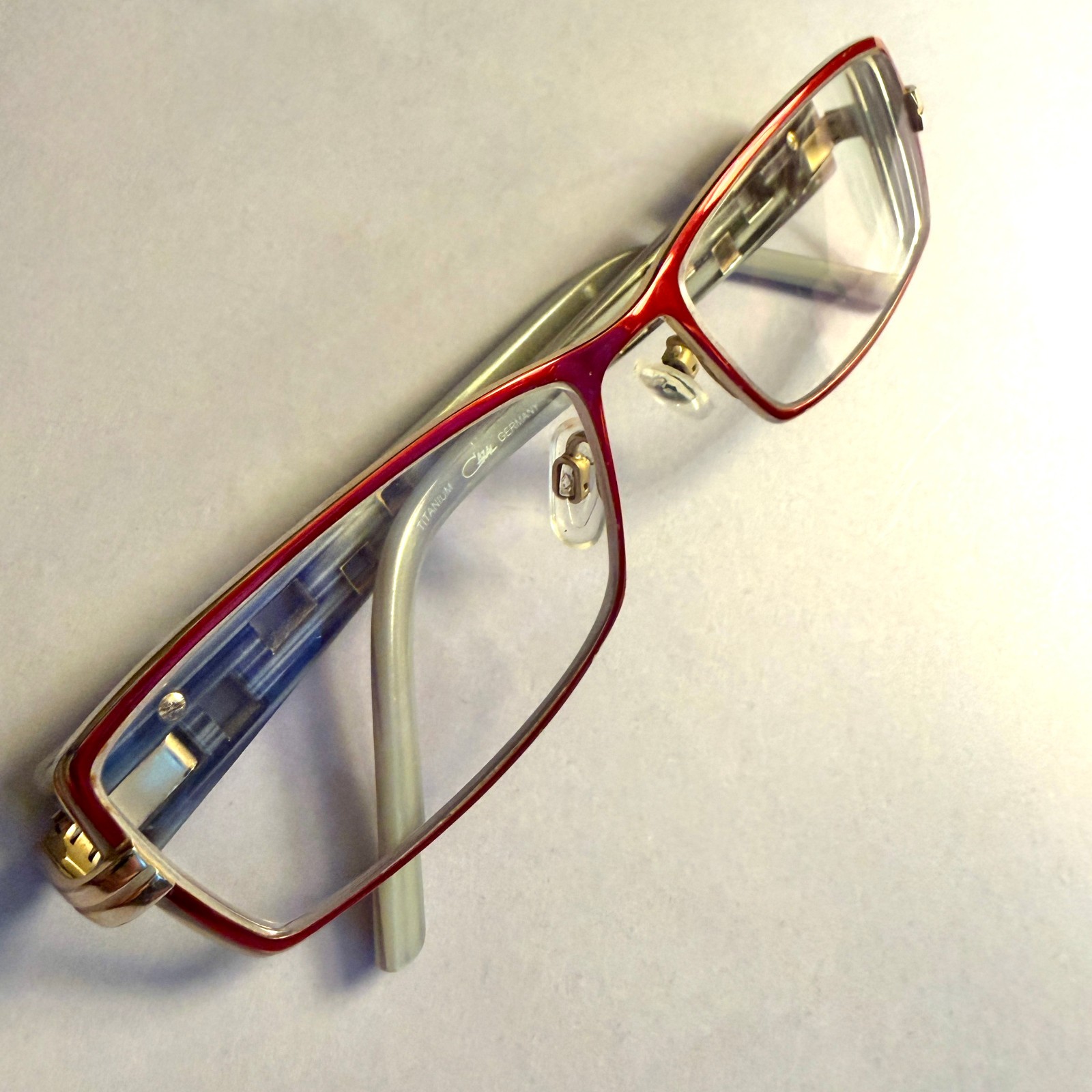 Vintage Cazal 4183 Women\'s Glasses Frames Titanium Cherry Red Silver Germany