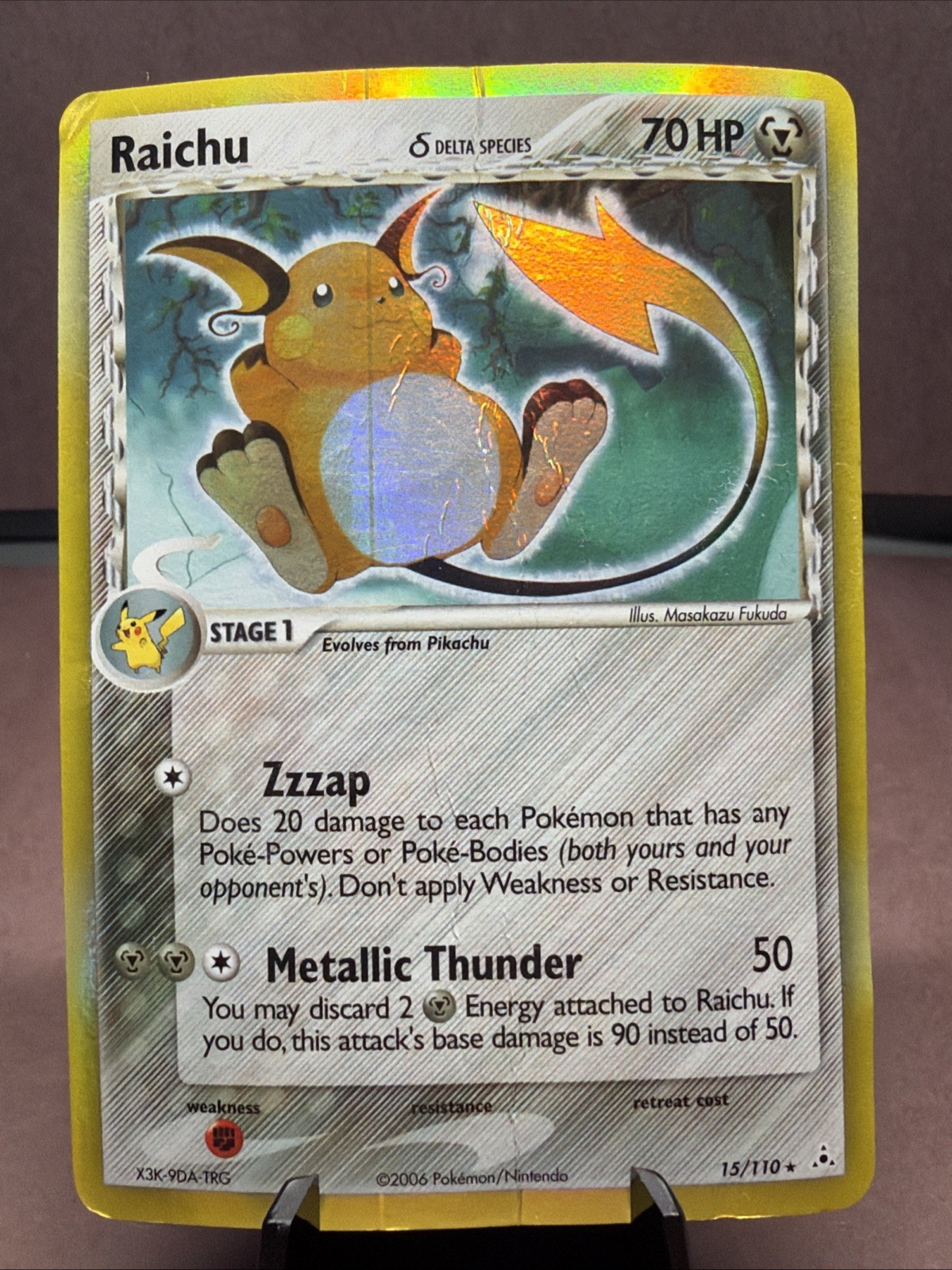 Pokemon TCG Raichu (Delta Species) 15/110 Holon Phantoms Holo Rare 2006 HP/DMG