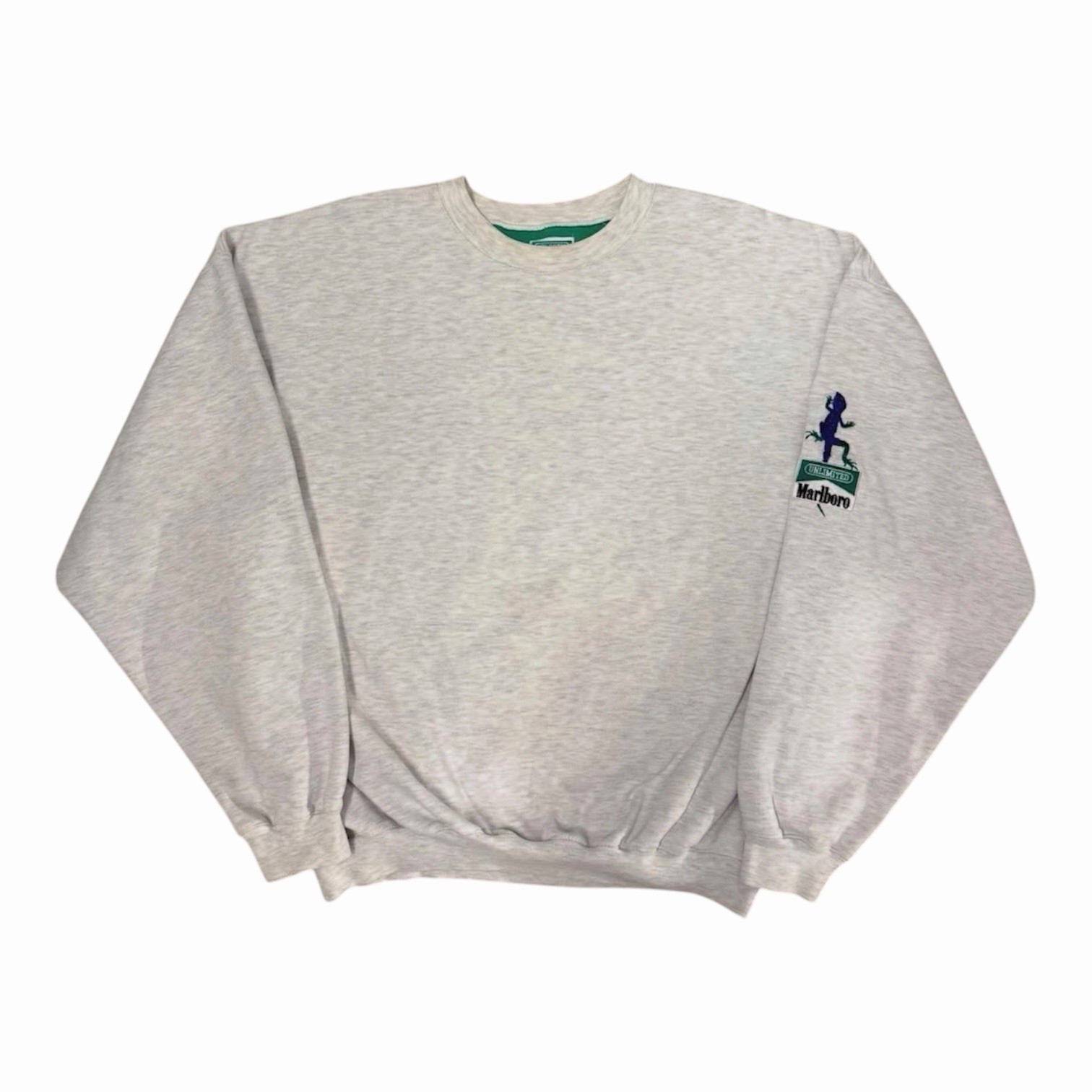Vintage 1990’s Marlboro Menthol Lizard Embroidered Sweatshirt Sz. XL Gray Vintage 1990’s Marlboro Menthol Lizard Embroidered Sweatshirt Sz. XL Gray