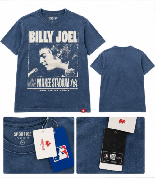Billy Joel Yankees Live From Yankee Stadium 1990 Sportiqe T-Shirt NWT