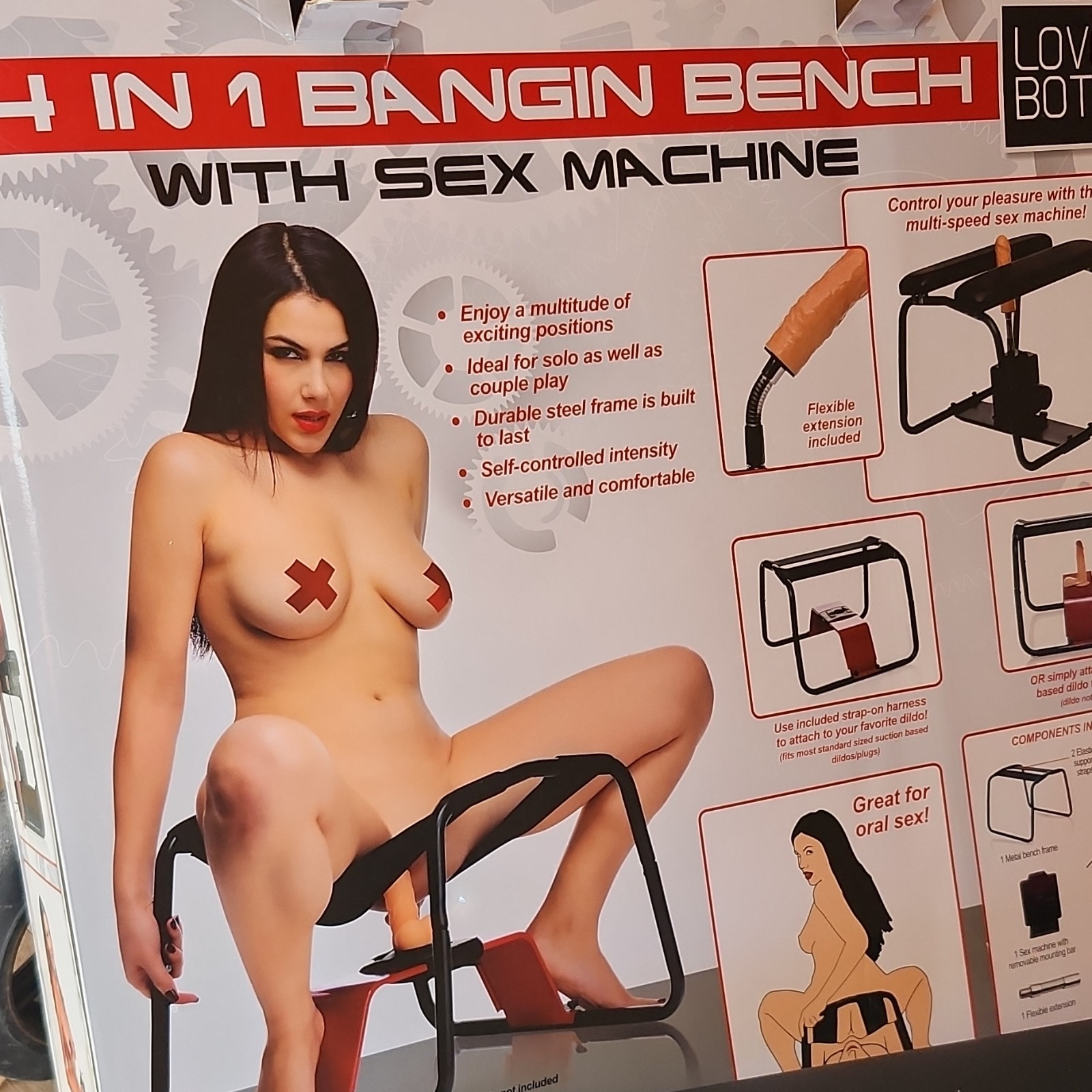 Bench Bang Sex Machine with Thrusting Vibrating Dildo Banging Chair Seat Grind