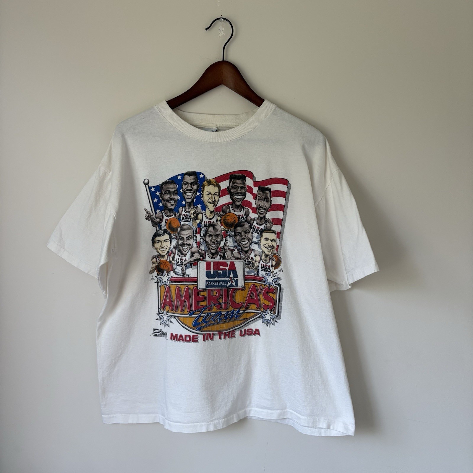 VTG 1992 USA Dream Team Olympic Caricature T-Shirt XL Salem Michael Jordan Rare VTG 1992 USA Dream Team Olympic Caricature T-Shirt XL Salem Michael Jordan Rare