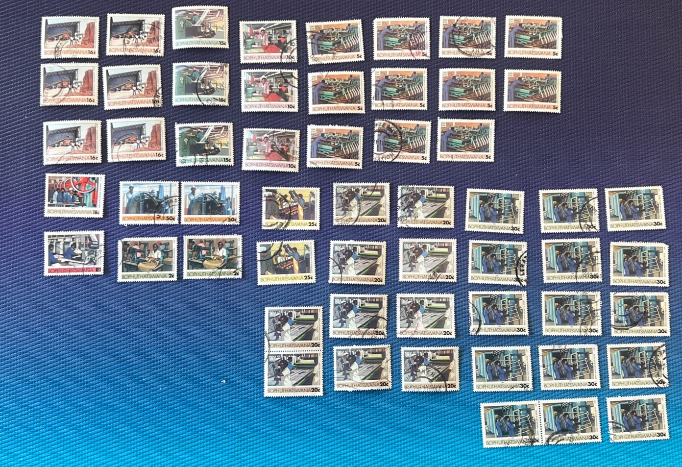 Vintage 1985-1987 BOTSWANA AHB Industry Themed Postage Stamps A Few Unused Vintage 1985-1987 BOTSWANA AHB Industry Themed Postage Stamps A Few Unused