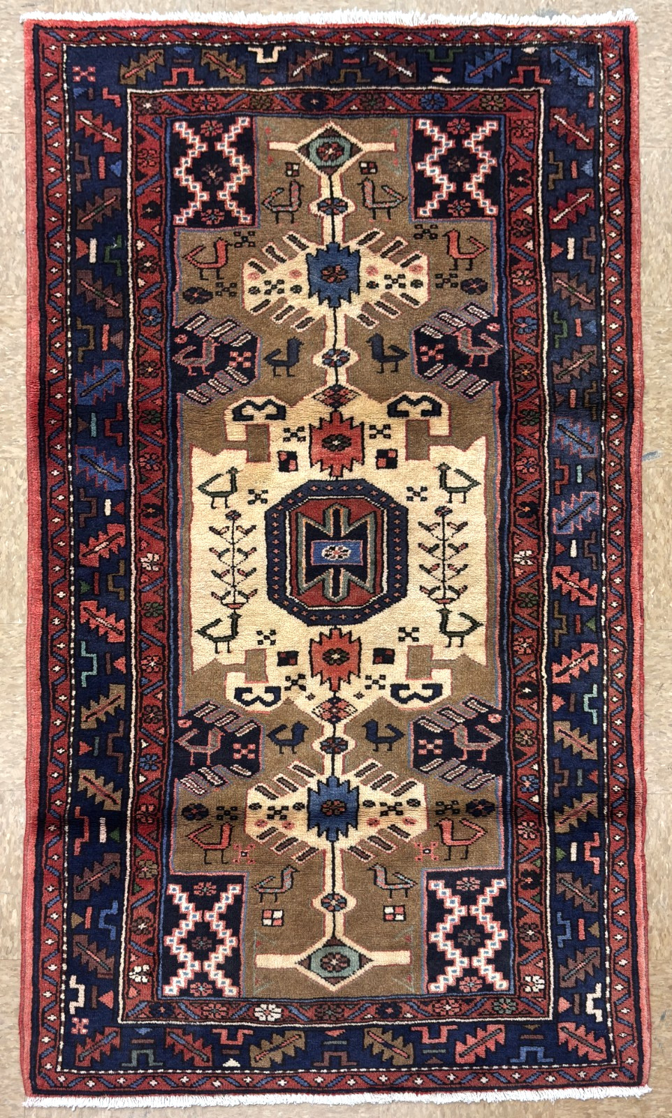 Vintage Tarom Tribal Geometric Hand Knotted Wool Oriental 4x7 Area Rug Boho
