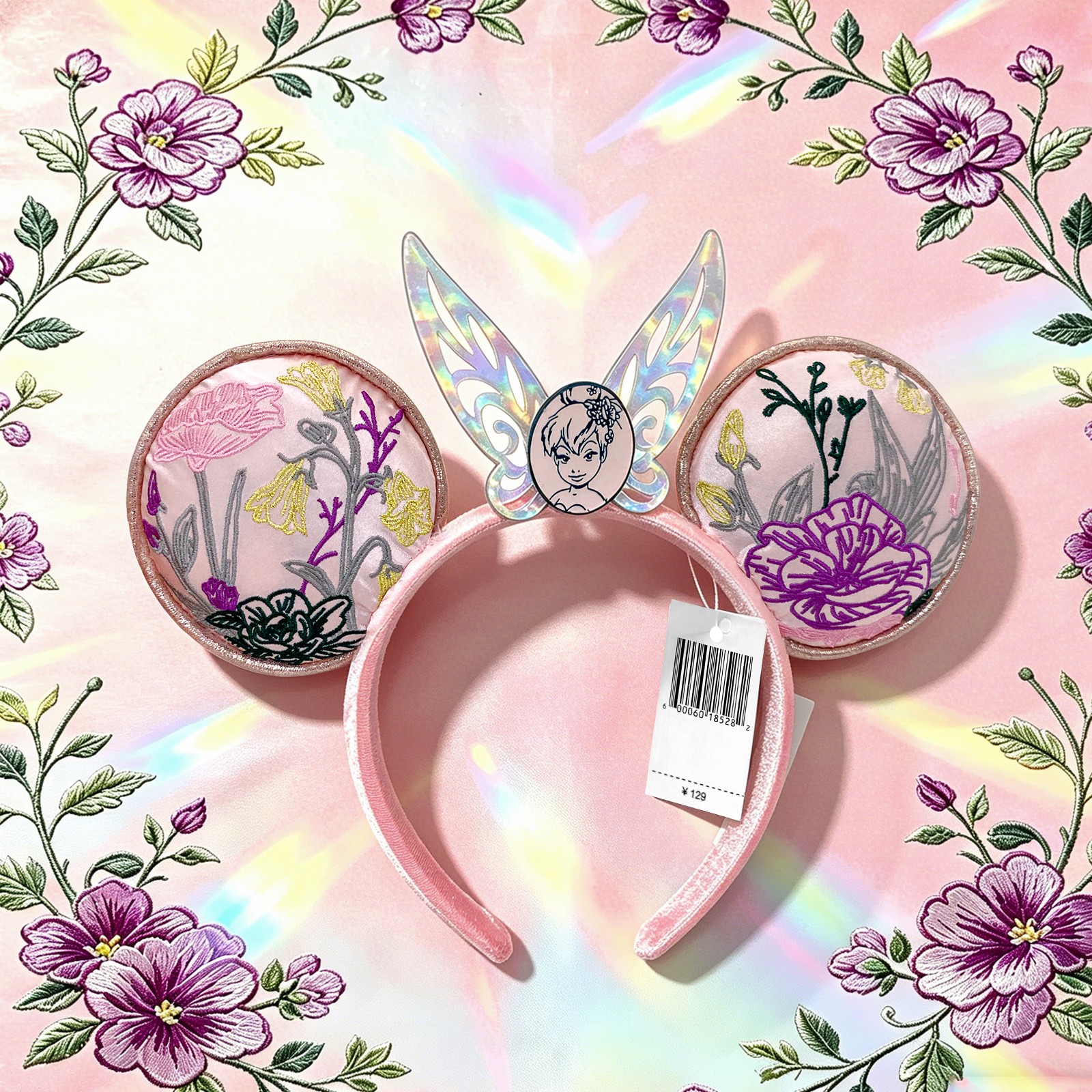 Disney Parks Paris Exclusive Ears Headband Pink Tinkerbell Minnie Ears Resort