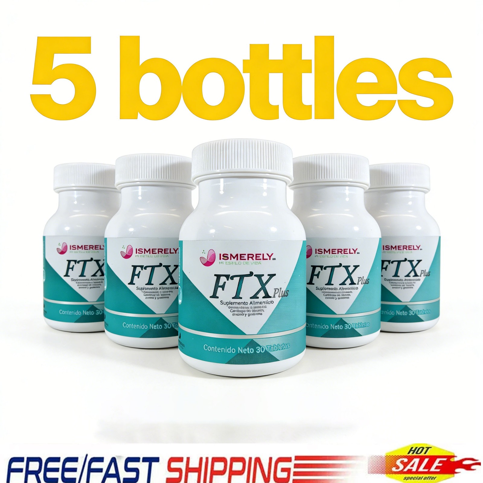 5 pack ISMERELY PLUS 100%NATURAL 30 TABS (FAST )