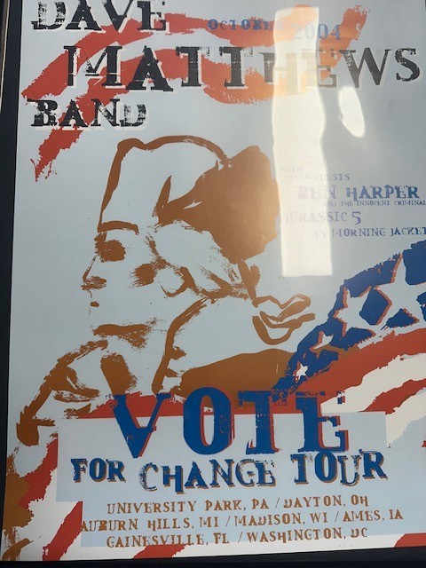 Dave Matthews Band Poster 10/01/04 Vote for Change Tour Ben Harper