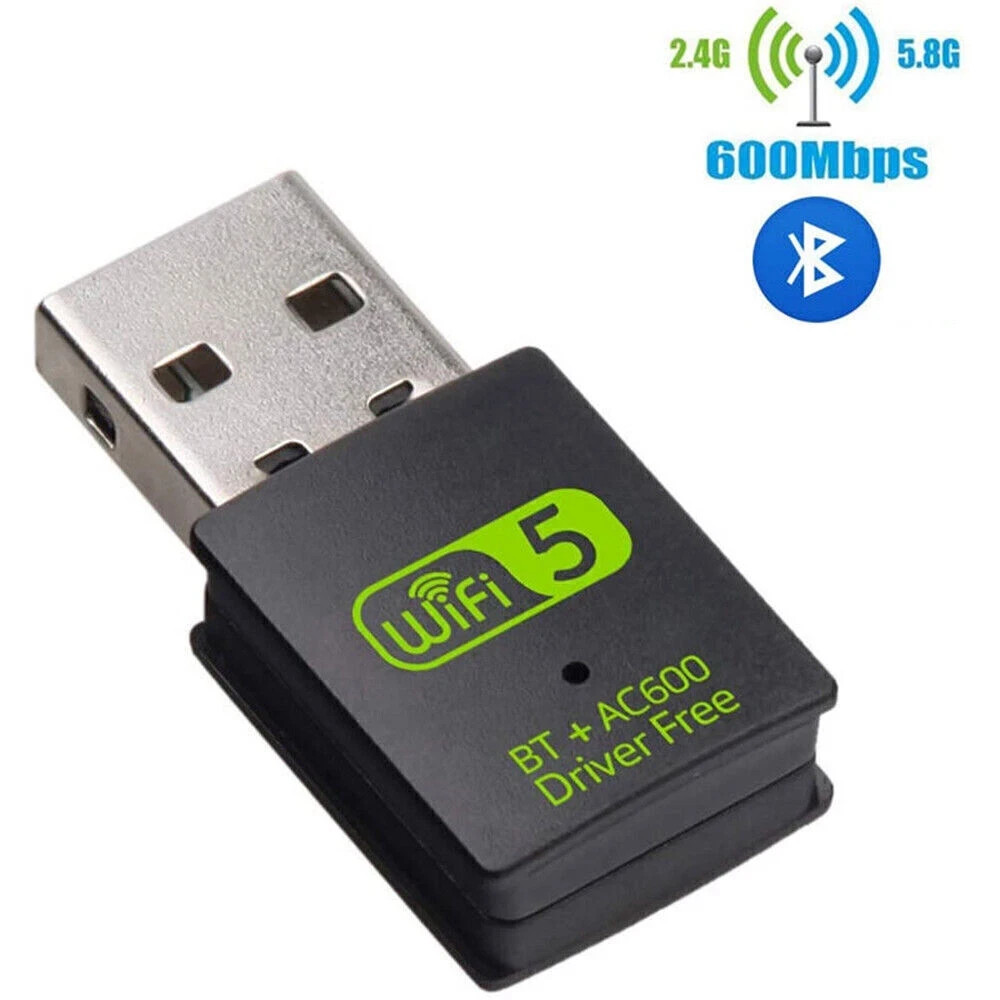 USB WiFi Bluetooth Adapter 600Mbps Dual Band 2.4/5Ghz Wireless Network Receiver