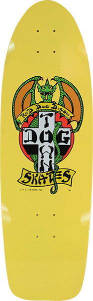 DOGTOWN RED DOG 70S CLASSIC SKATEBOARD DECK-9X30 YELLOW DIP