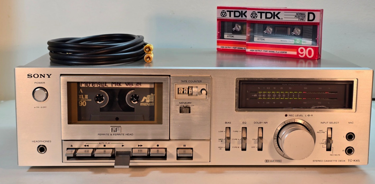 SONY TC-K45 Stereo Cassette Deck (Fully Tested/Working-Serviced/New Belts) SONY TC-K45 Stereo Cassette Deck (Fully Tested/Working-Serviced/New Belts)