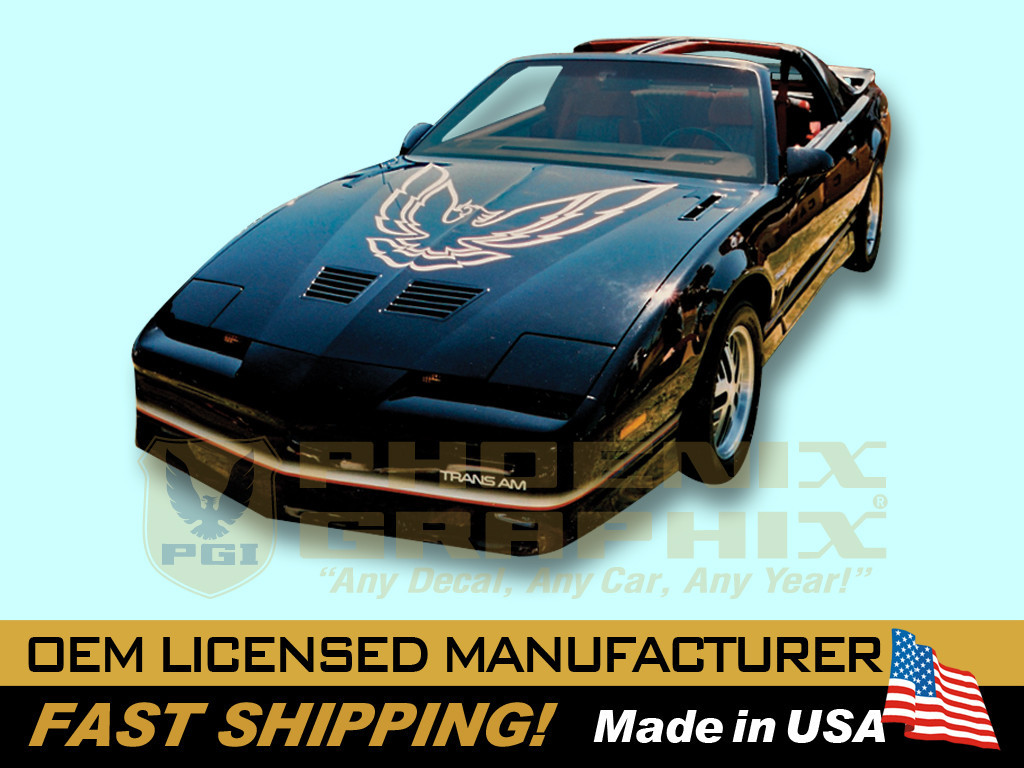 1985 1986 Pontiac Firebird Trans Am w/Large Hood Bird Decals Graphic Stripes Kit