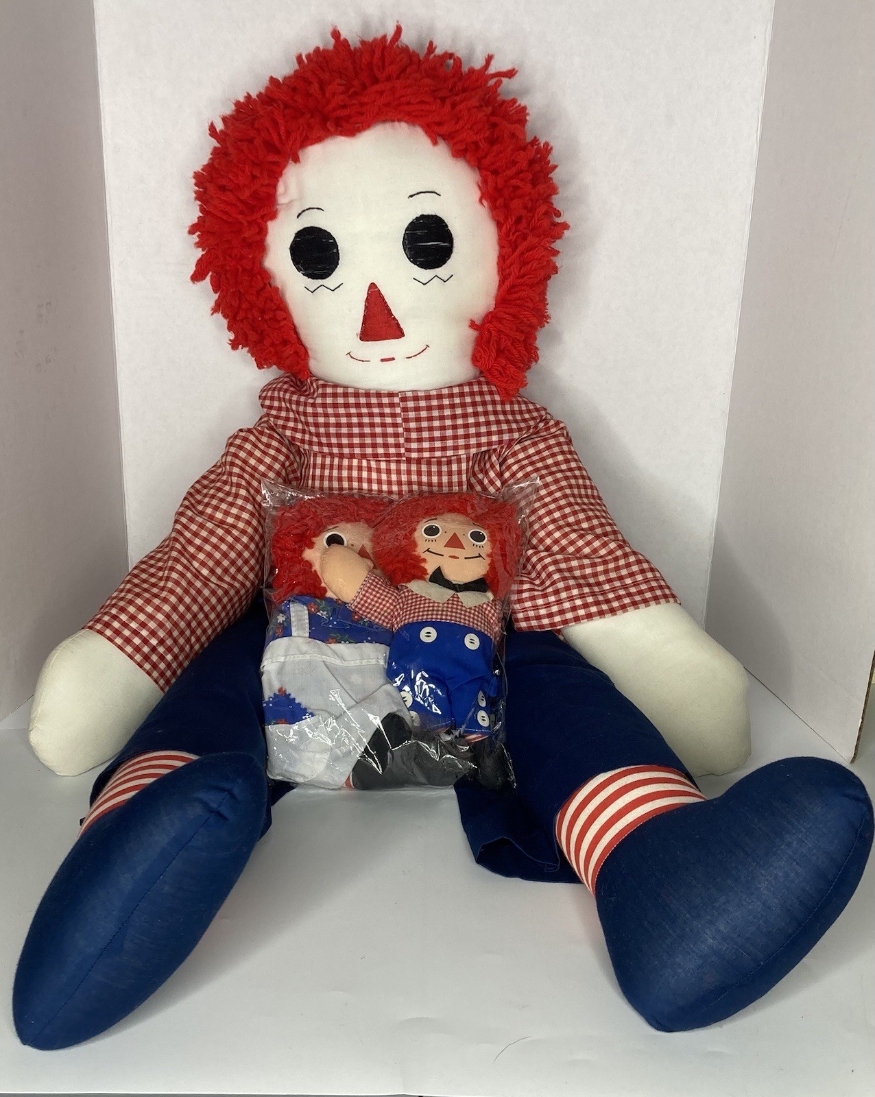 Vintage Raggedy Andy Doll - Large And 2 Small Vintage Raggedy Andy Doll - Large And 2 Small