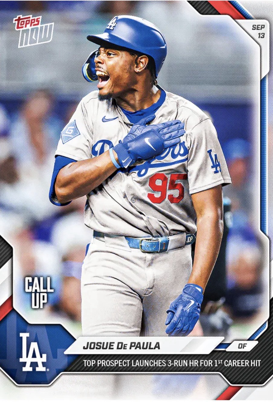 Josue De Paula Top Prospect 3 Run Home Run 2026 MLB Topps NOW Card 668 PRESALE