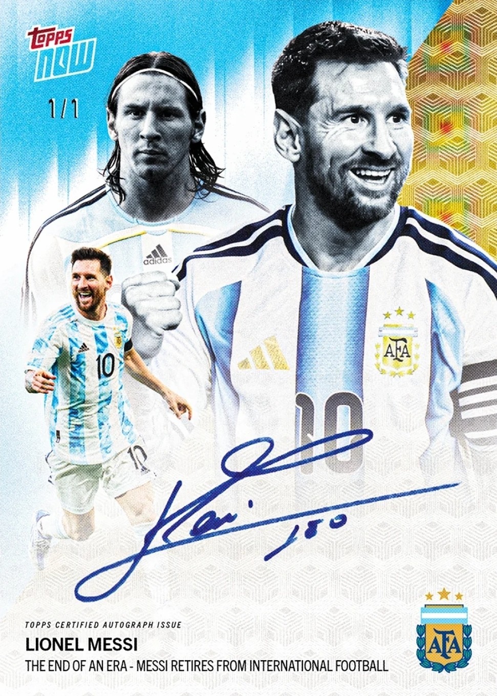 Lionel Messi 2026 Argentina Topps Now Chance @ 1/1 Auto PRESALE