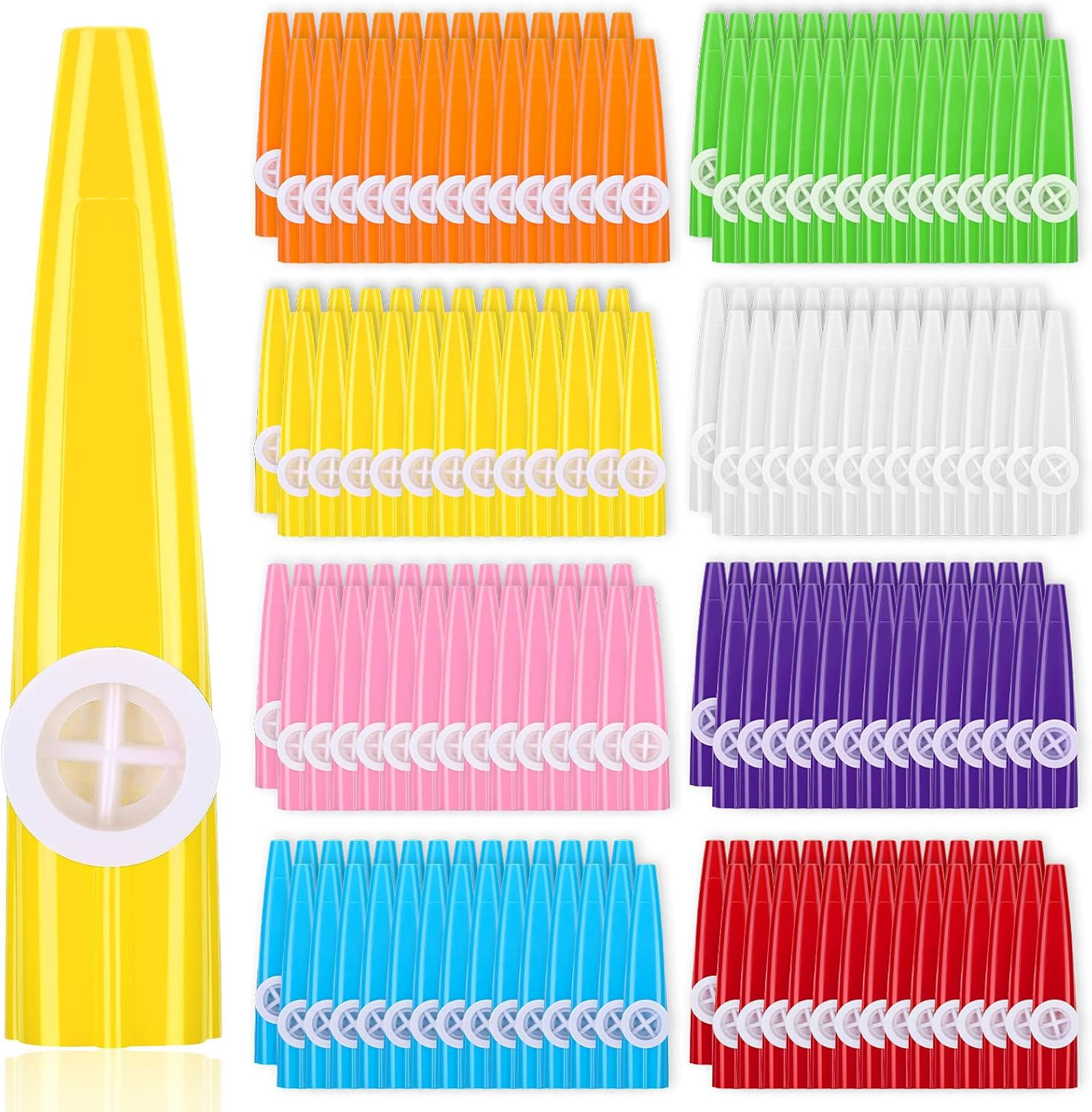 200 Pcs Plastic Kazoos Bulk, Kazoos for Adults Kids, 8 Colors