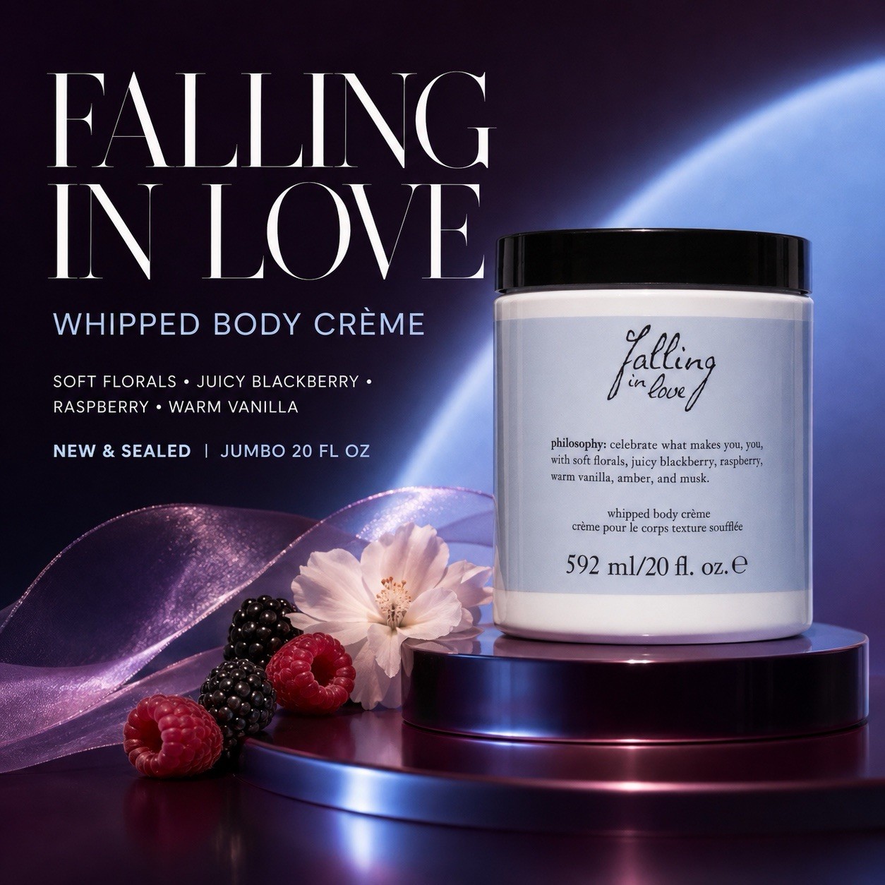 Philosophy Falling in Love Whipped Body Crème 20 oz New Sealed Philosophy Falling in Love Whipped Body Crème 20 oz New Sealed