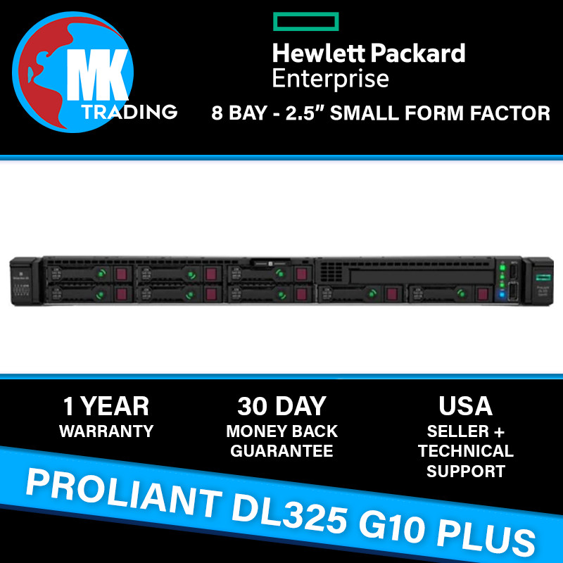 HPE ProLiant DL325 G10 Plus 8B SFF 1U Server -V1- Choose RAM/Drives - Wholesale