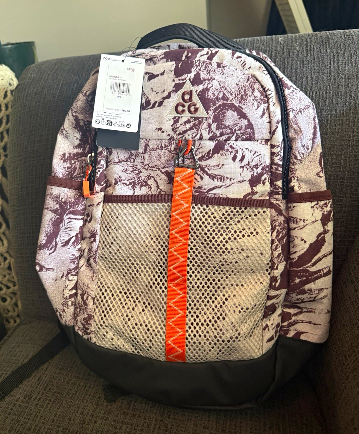 Nike ACG 21L Hiking Backpack Brown/Beige Orange Fits 13\ Nike ACG 21L Hiking Backpack Brown/Beige Orange Fits 13\