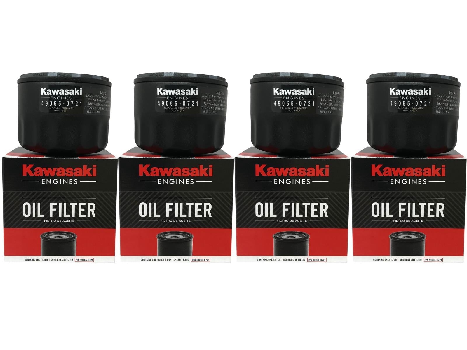 4 Pack OEM Kawasaki 49065-0721 Oil Filter Replaces 49065-7007 4 Pack OEM Kawasaki 49065-0721 Oil Filter Replaces 49065-7007