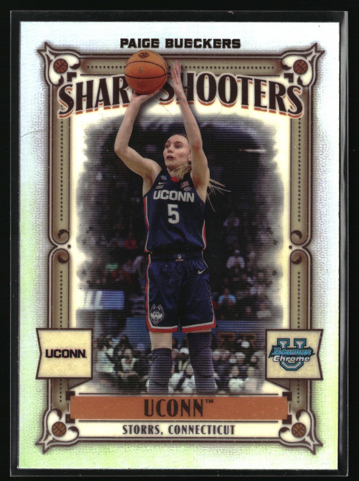 Paige Bueckers 2023-24 Bowman University Chrome #SS-16 Sharp Shooters Paige Bueckers 2023-24 Bowman University Chrome #SS-16 Sharp Shooters