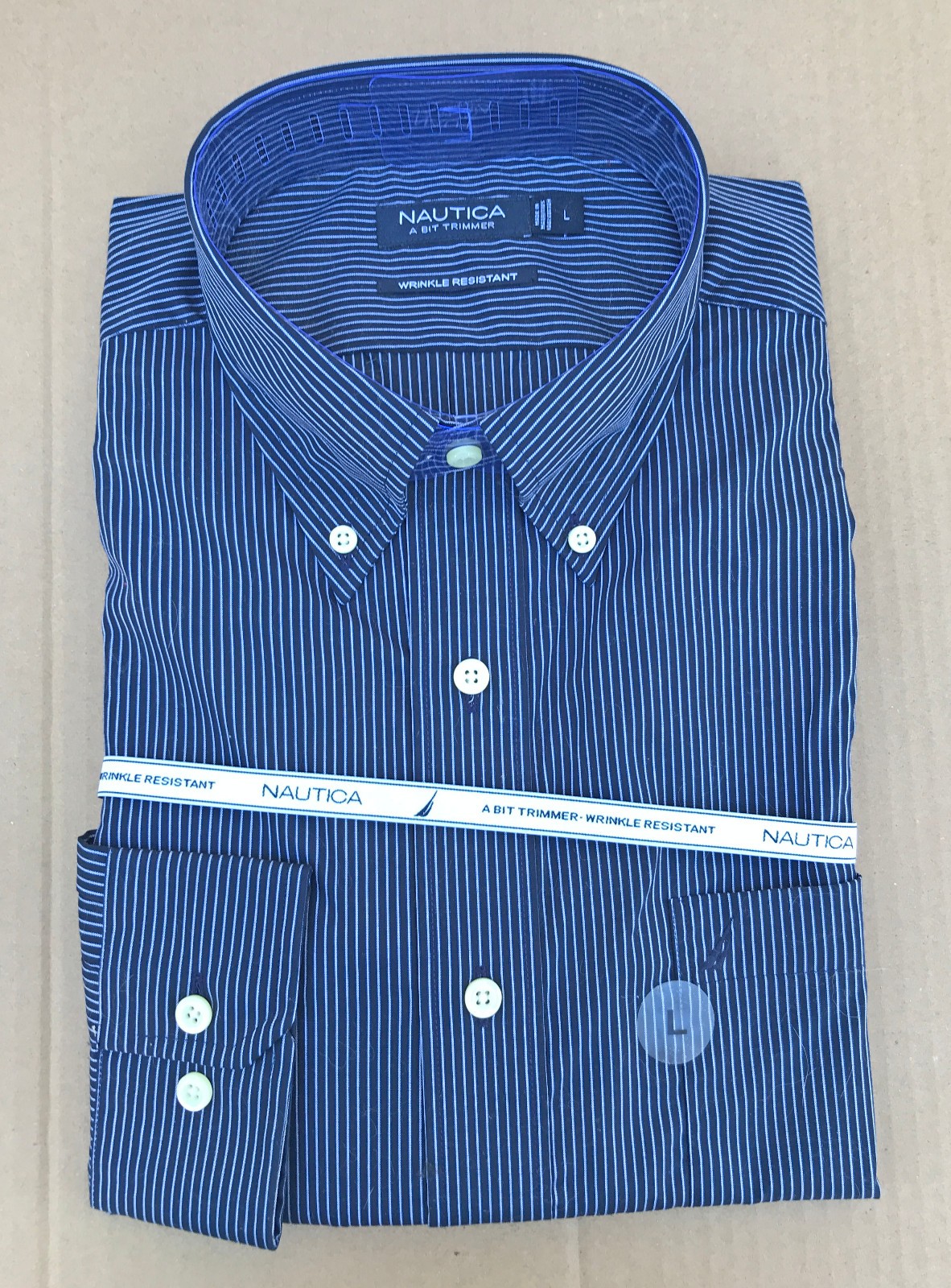 NAUTICA® WR2311 MENS LARGE NAVY BLUE/WHITE STRIPS -W/TAGS NAUTICA® WR2311 MENS LARGE NAVY BLUE/WHITE STRIPS -W/TAGS
