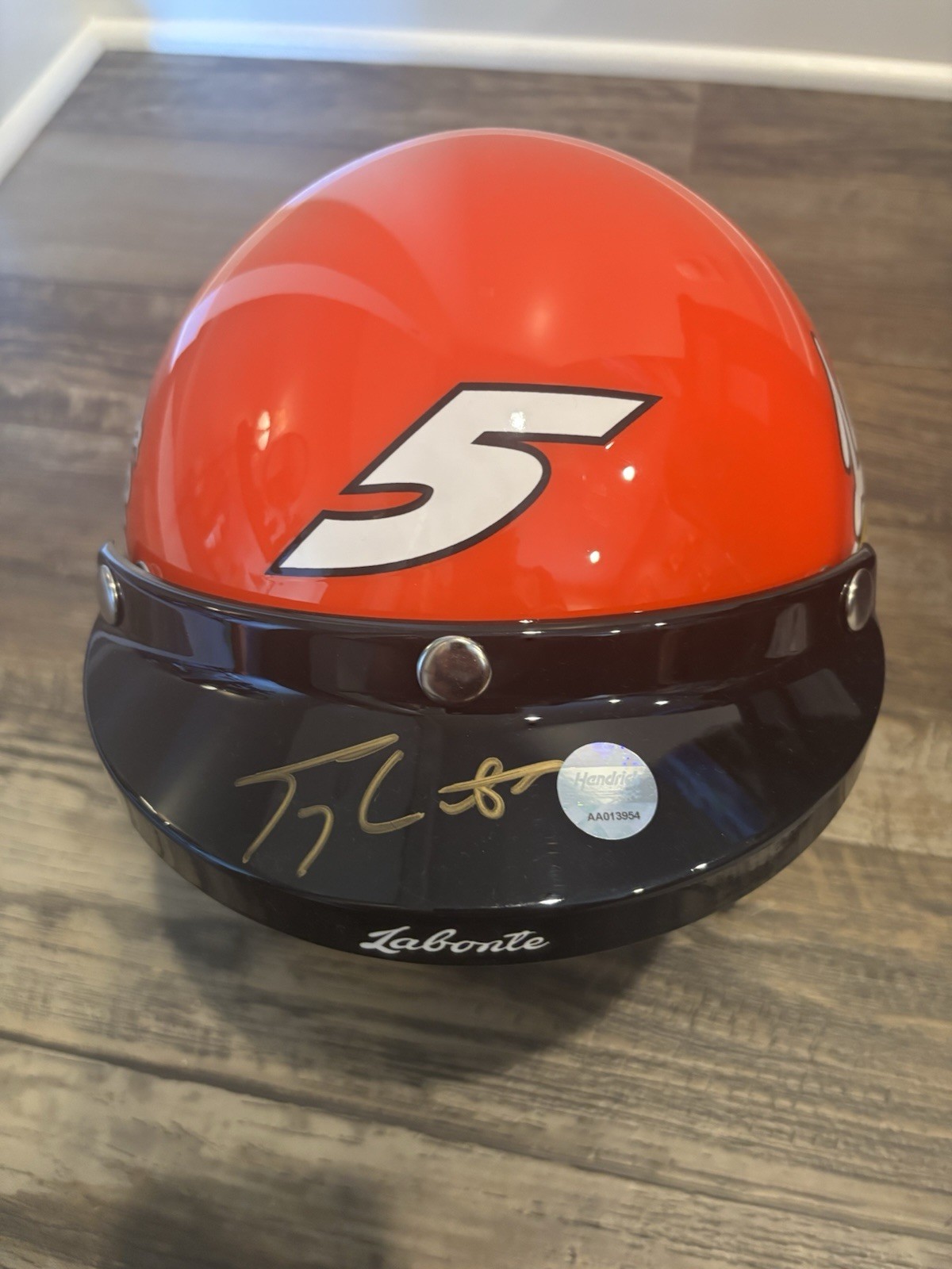 Terry Labonte Signed NASCAR Helmet #5 Hendrick Authentication COA Terry Labonte Signed NASCAR Helmet #5 Hendrick Authentication COA