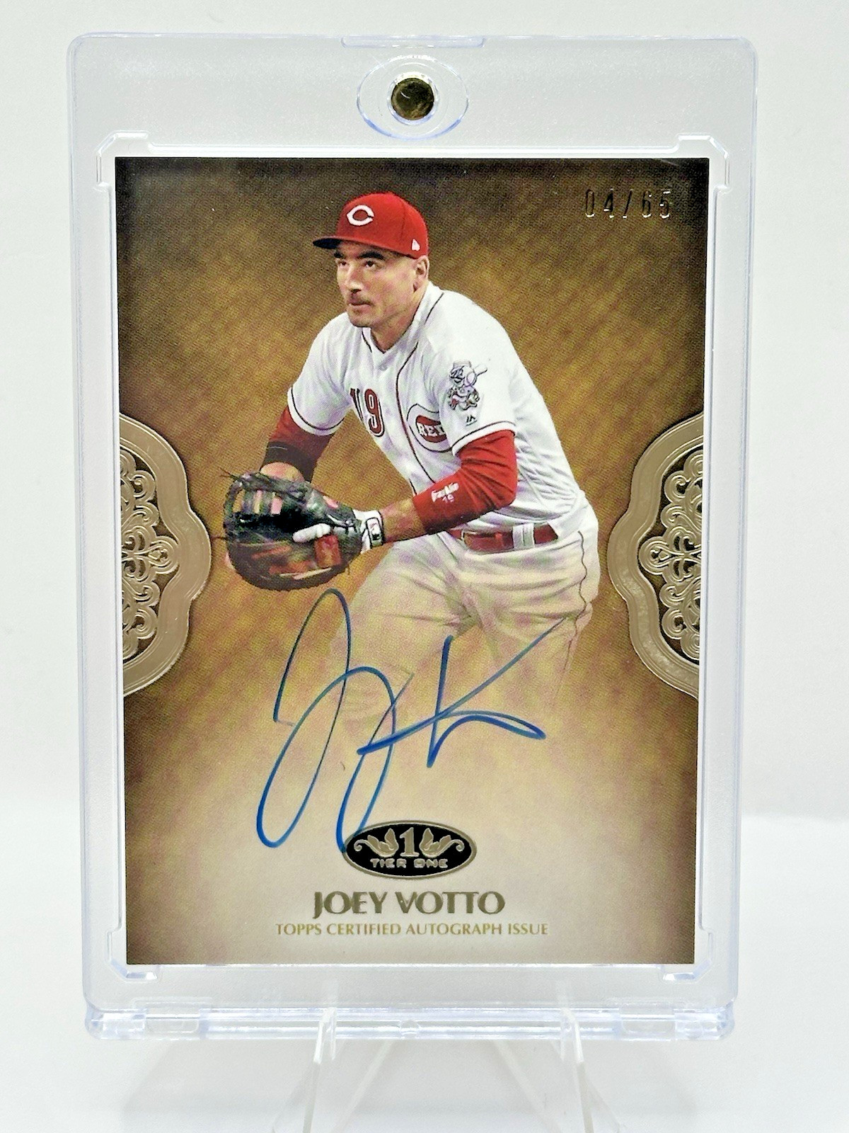 2019 Topps Tier One JOEY VOTTO Auto #04/65 Prime Performers Card Cincinnati Reds 2019 Topps Tier One JOEY VOTTO Auto #04/65 Prime Performers Card Cincinnati Reds