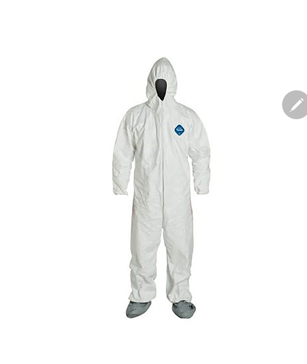DuPont TY122S Tyvek 400 Coverall Attached Hood Boots White Case 25 Sz 2X DuPont TY122S Tyvek 400 Coverall Attached Hood Boots White Case 25 Sz 2X