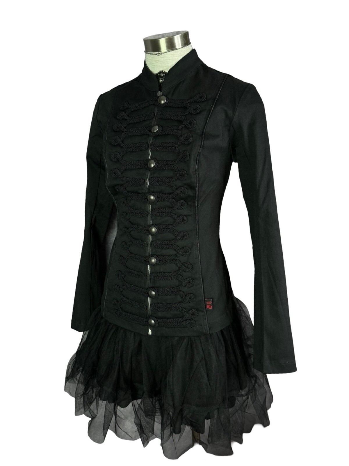 ROYAL BONES by TRIPP ROPE FRONT GOTHIC PUNK ROCKER BIKER BLACK TWILL JACKET