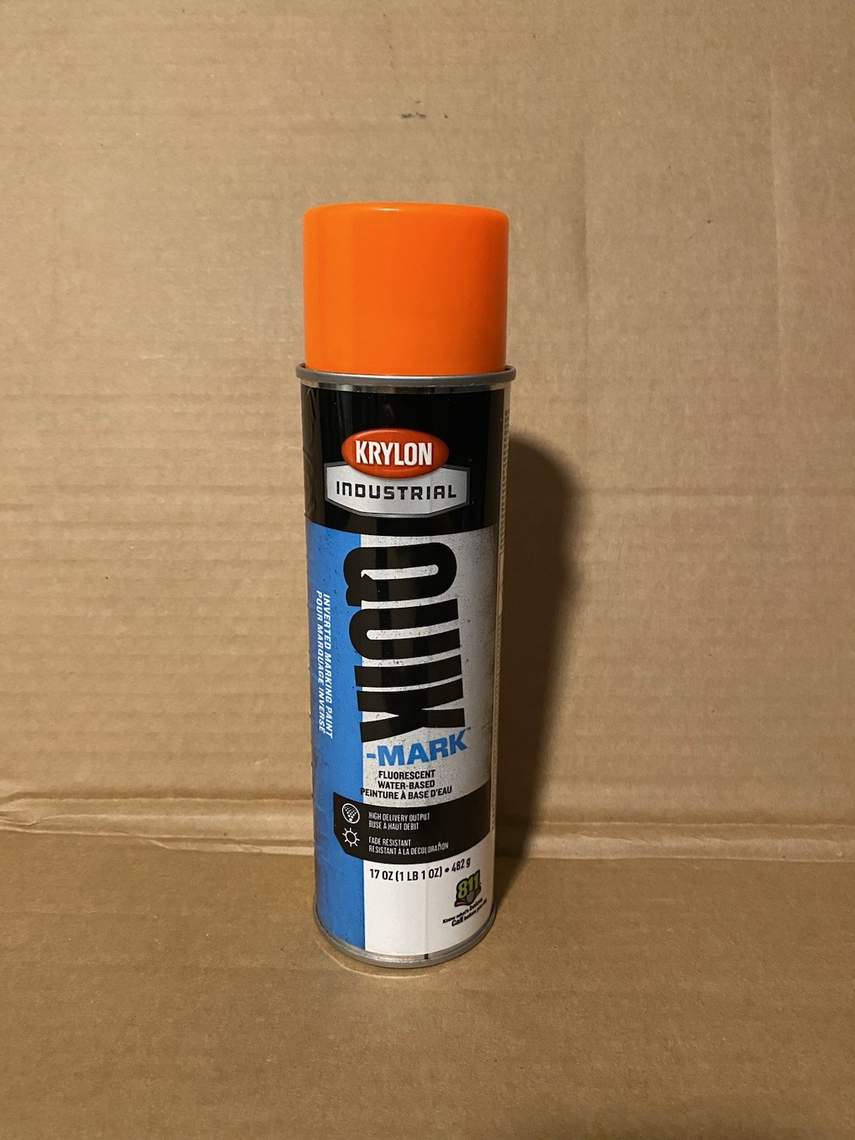Krylon QUIK-MARK Water-Based Inverted Marking Paint - APWA Brilliant Orange 12pk Krylon QUIK-MARK Water-Based Inverted Marking Paint - APWA Brilliant Orange 12pk