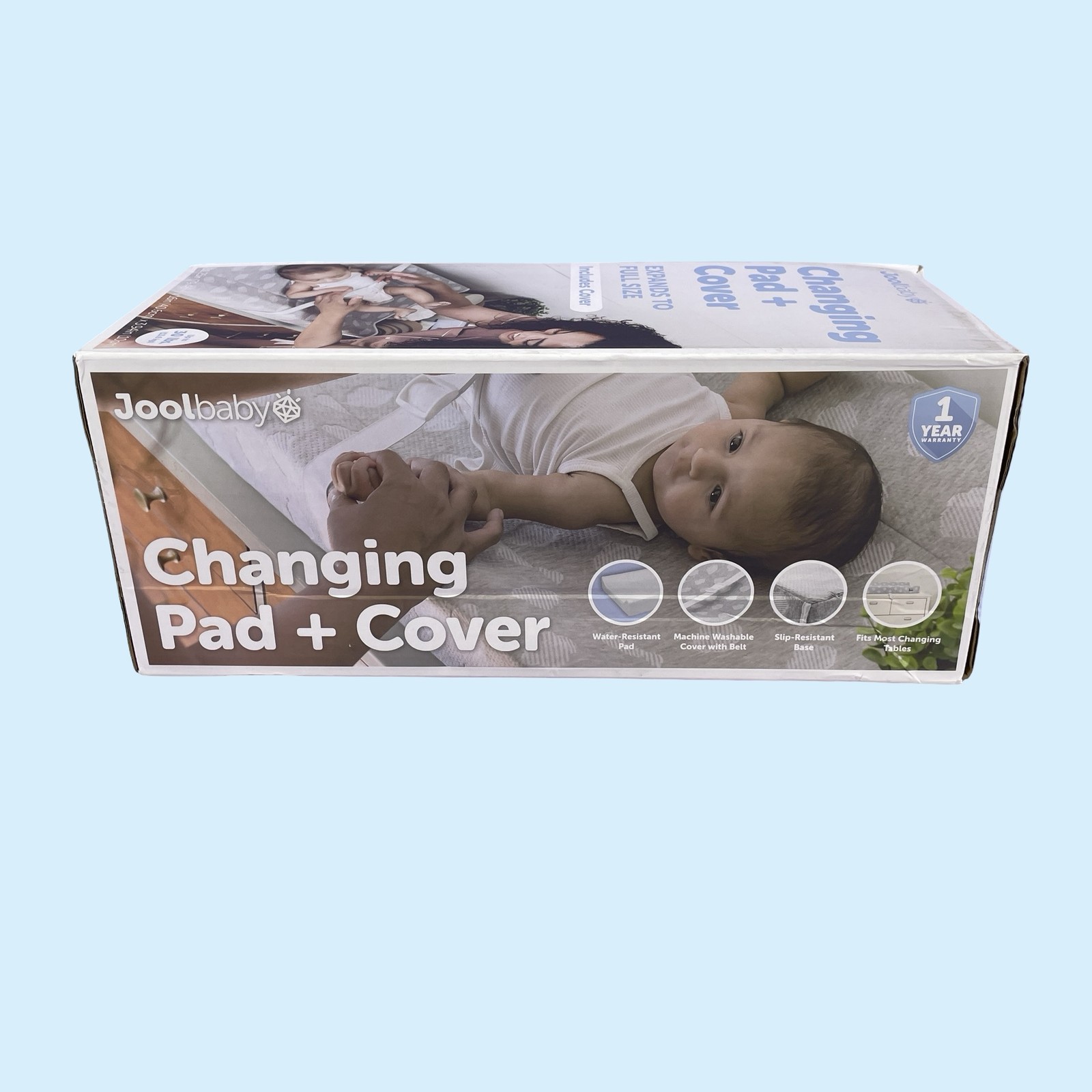 Jool Baby Soft Non-Slip Changing Pad in grey + Washable Cover 32\