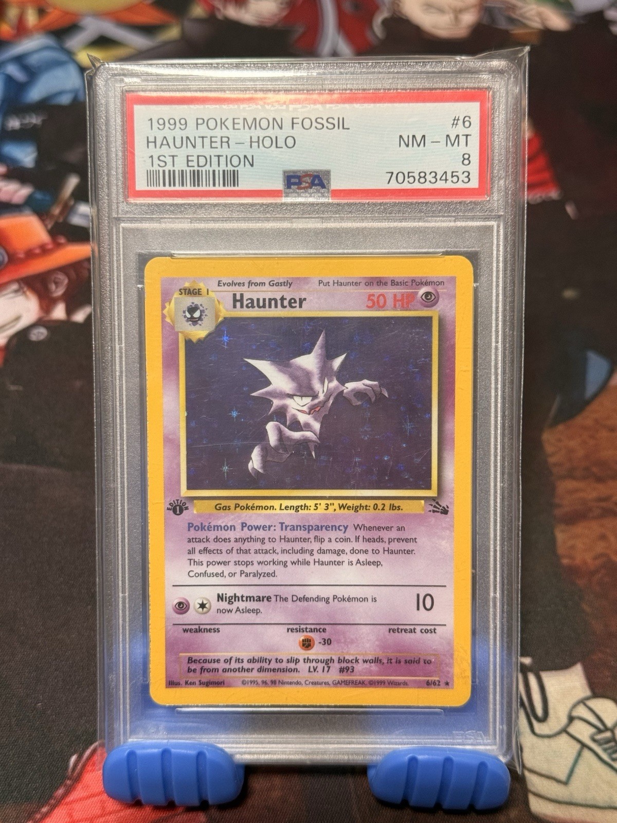 PSA 8 Haunter Holo 1999 Pokémon Fossil 1st Edition 6/62 PSA 8 Haunter Holo 1999 Pokémon Fossil 1st Edition 6/62