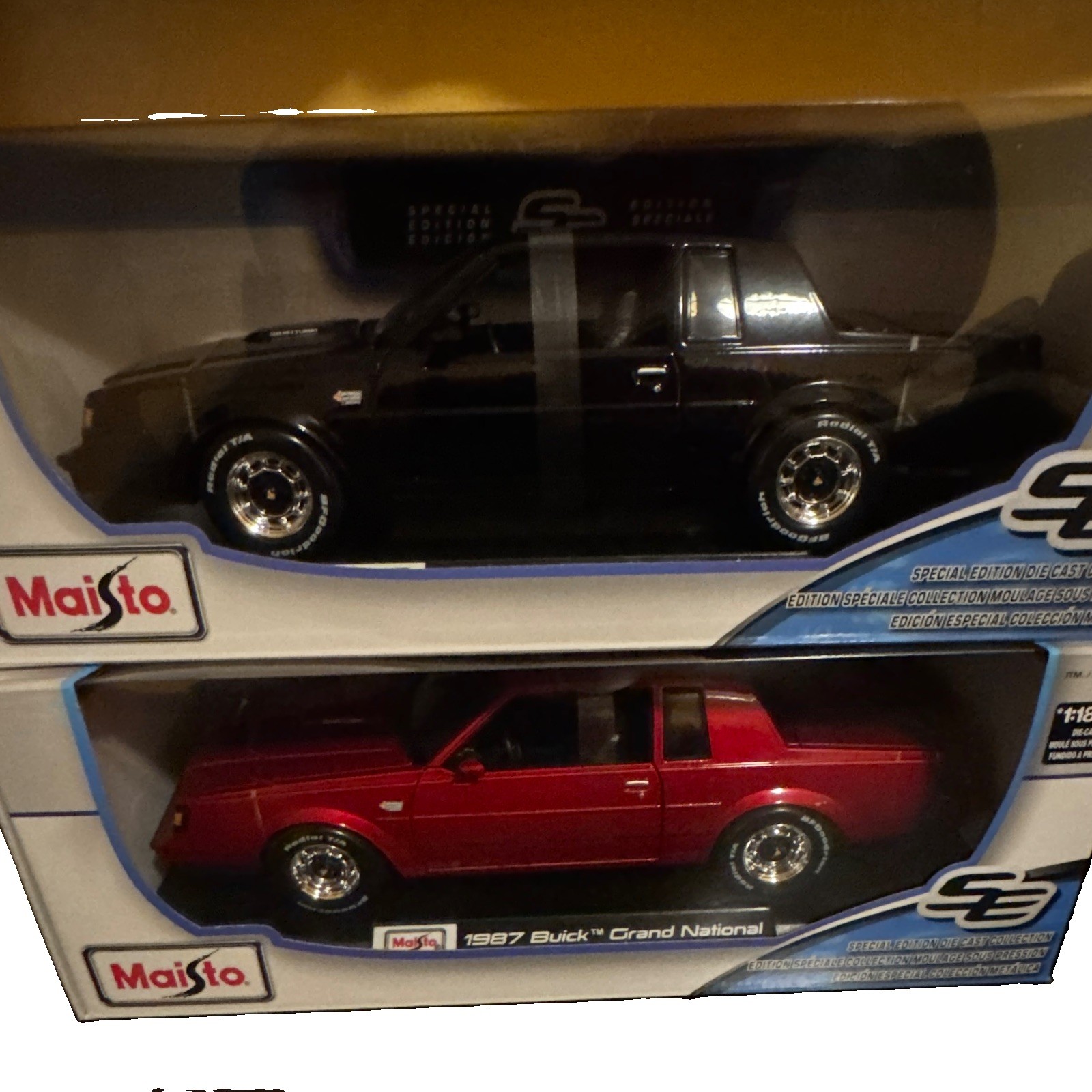 2 x Maisto Buick Grand National 1987 1:18 Diecast Car Black/Red Special Ed Boxed 2 x Maisto Buick Grand National 1987 1:18 Diecast Car Black/Red Special Ed Boxed