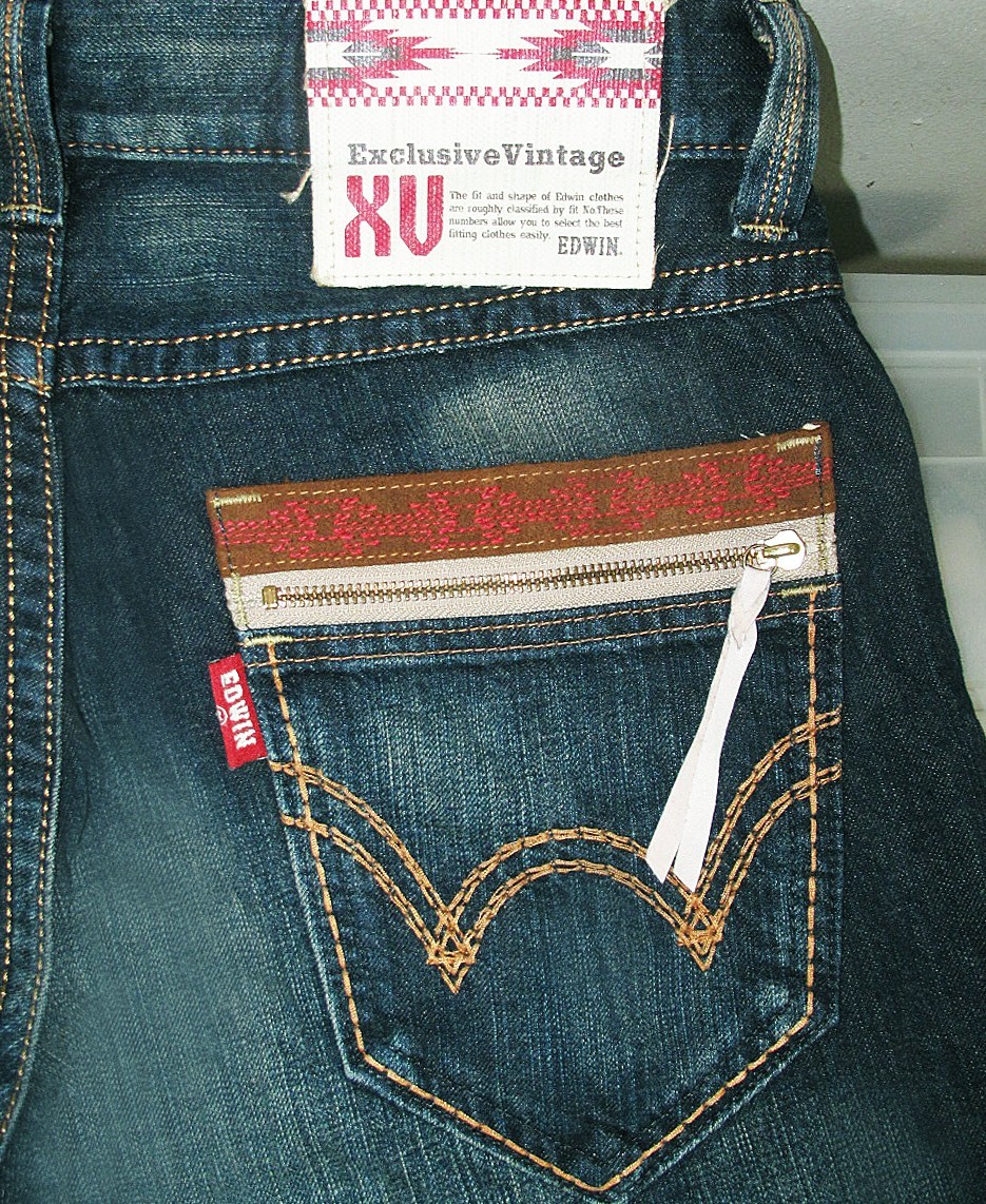 HOT JAPAN Men\'s EDWIN XV 434XVS RELAXED STRAIGHT VELVET TRIM 7 Pcks Jeans 32 x33