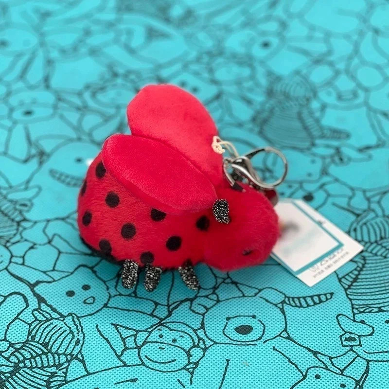 Ladybug Plush Keychain Bag Charm Red Black Soft Cute Ladybug Plush Keychain Bag Charm Red Black Soft Cute