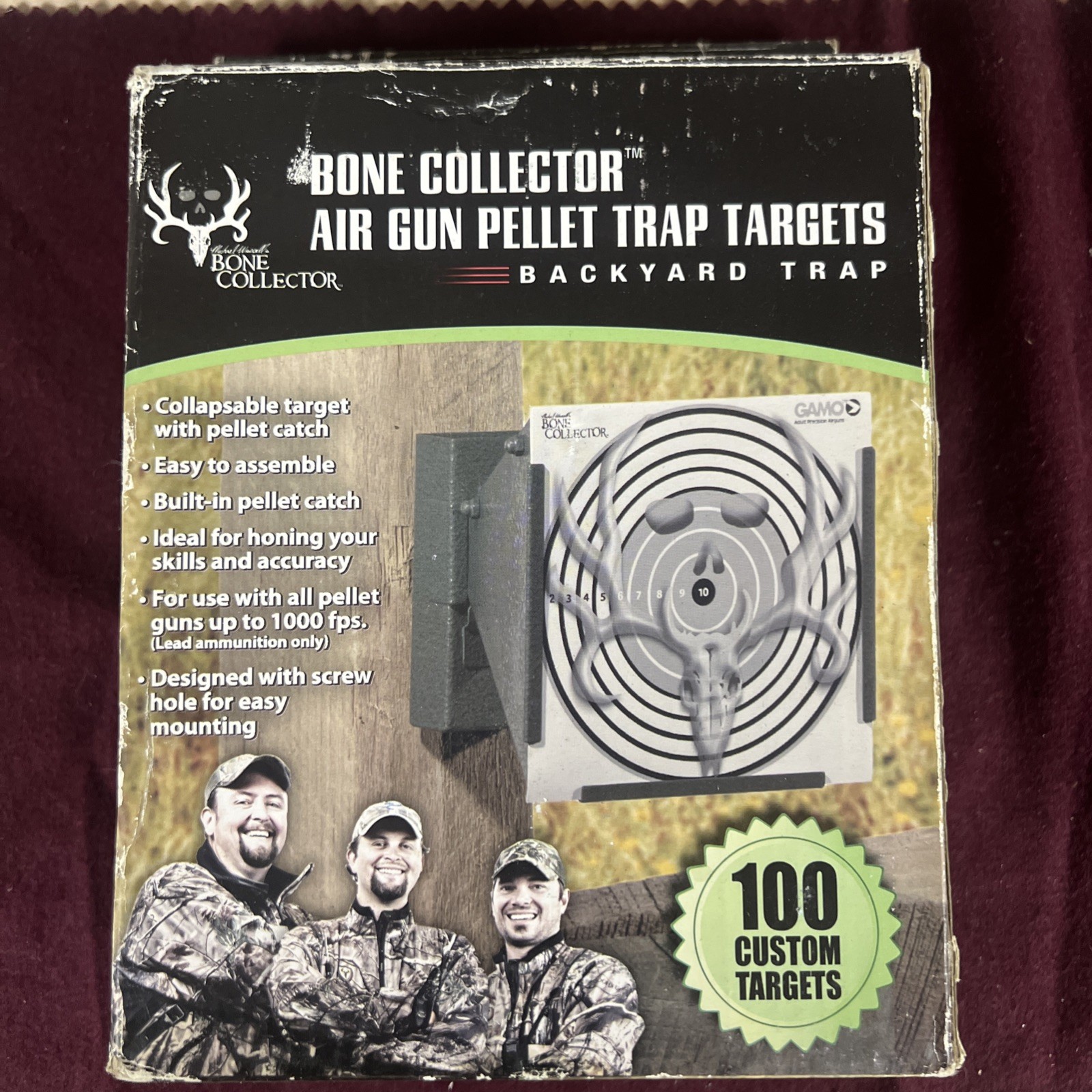 NIB Gamo Bone Collector Air Gun Pellet Trap Targets Backyard Trap 100 Targets
