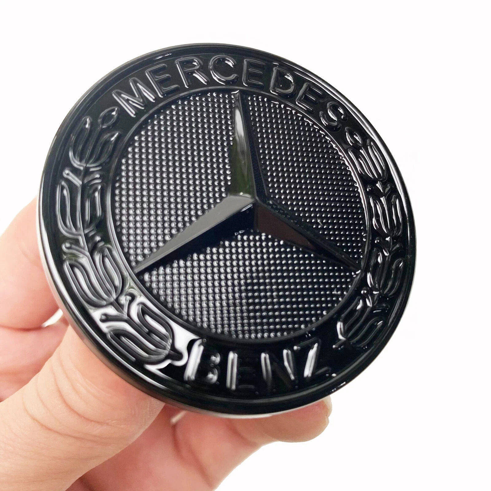 57mm Glossy Black Flat Hood Ornament Badge Emblem For Benz C-class W205 NEW 57mm Glossy Black Flat Hood Ornament Badge Emblem For Benz C-class W205 NEW