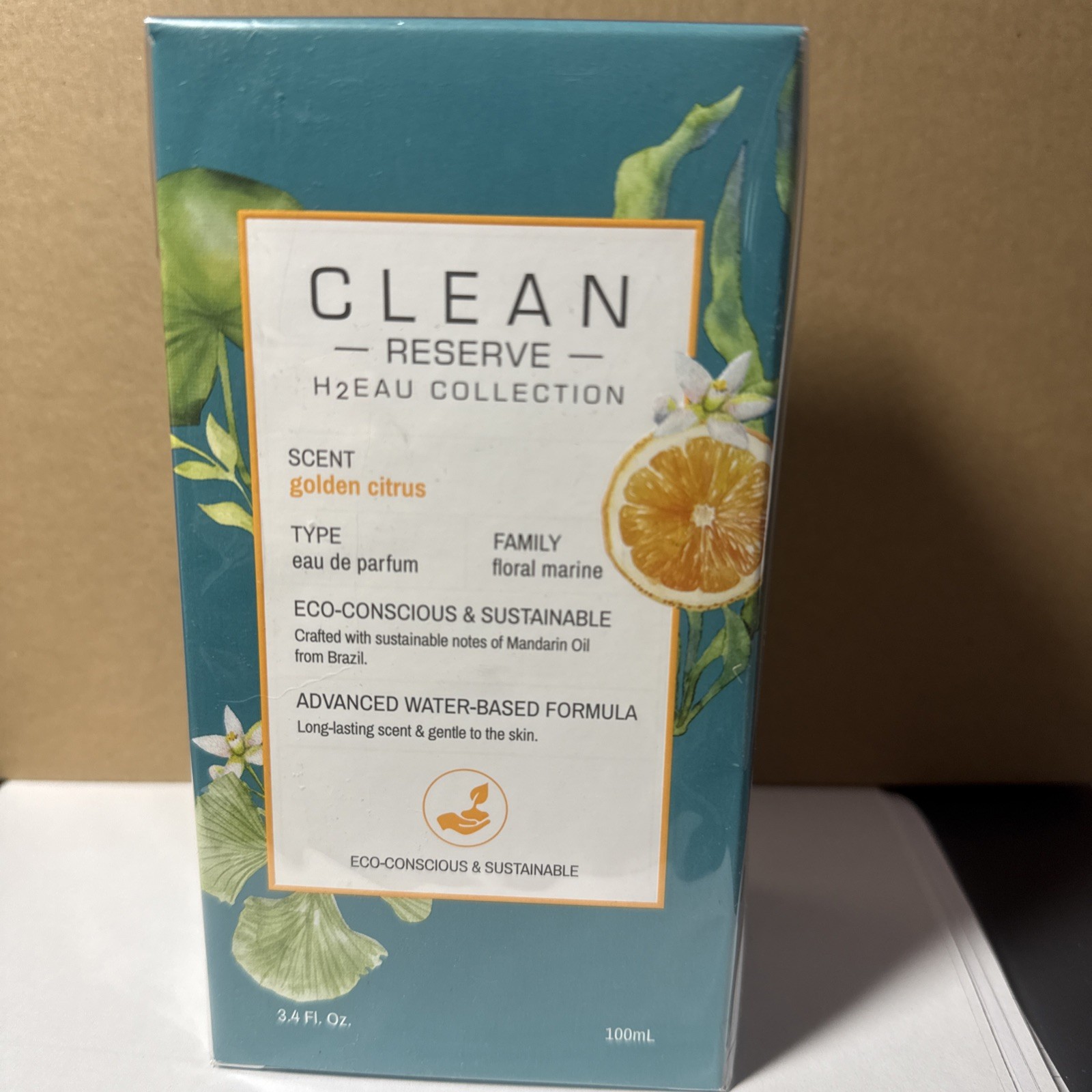 CLEAN Reserve H2EAU Collection Golden Citrus Eau De Parfum 3.4 fl oz SEALED BOX