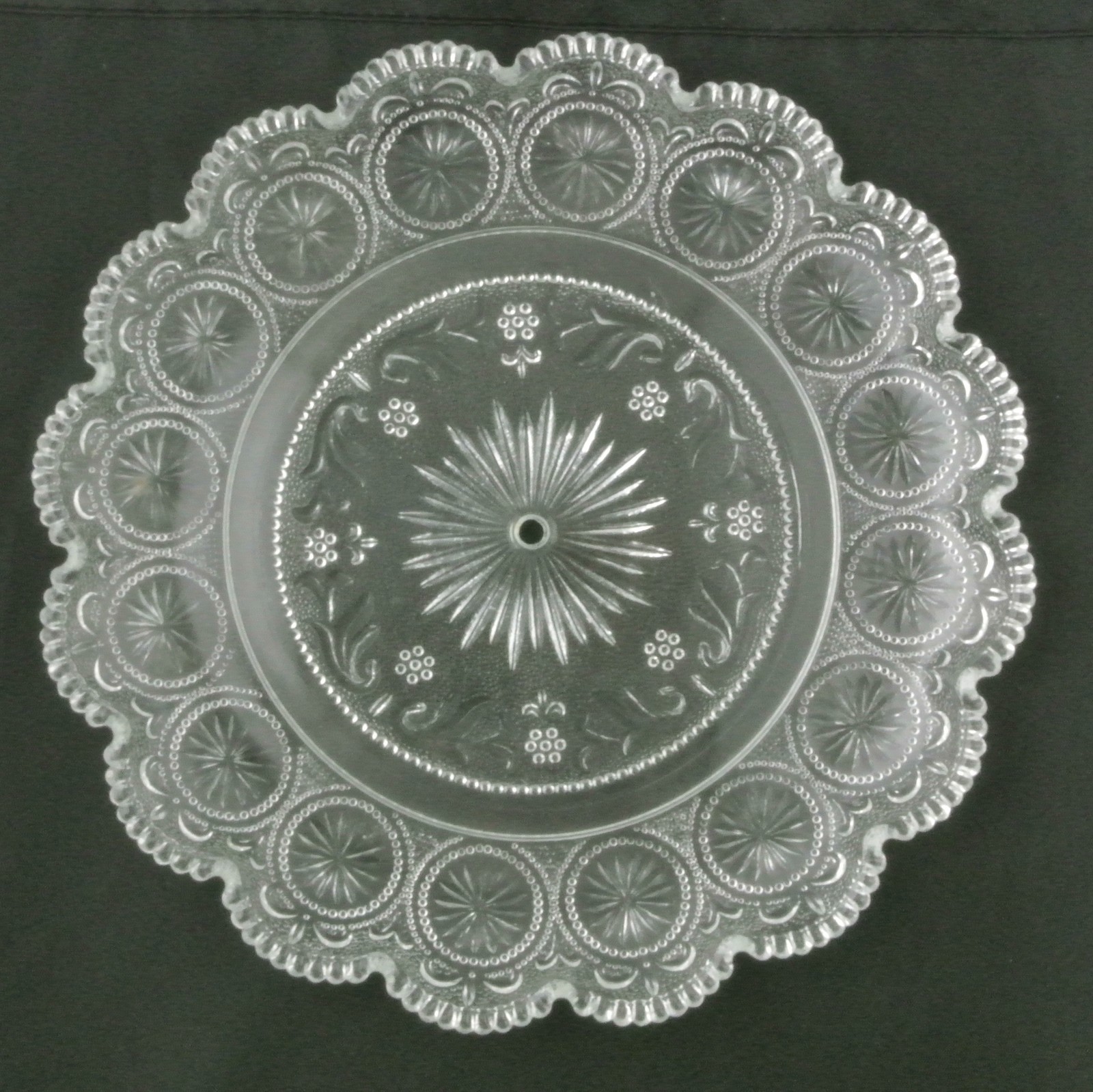 Vintage 1892 Duncan & Miller Glass Company EAPG Star Dewdrop Glass Cake Plate