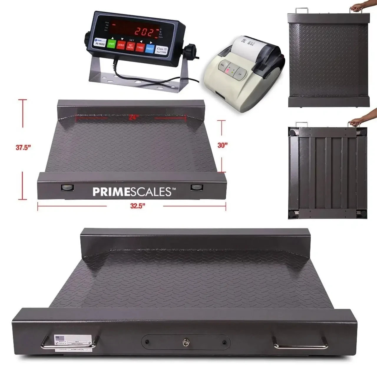 NTEP 1000 lb Drum Scale Stainless Steel with Indicator Printer Legal Trade