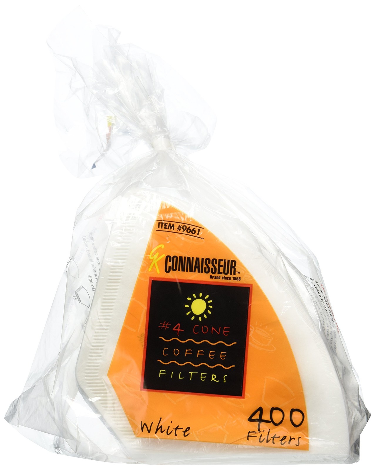 Rockline Industries #4 Cone Coffee Filters - Oxygen Cleansed- 400 White 