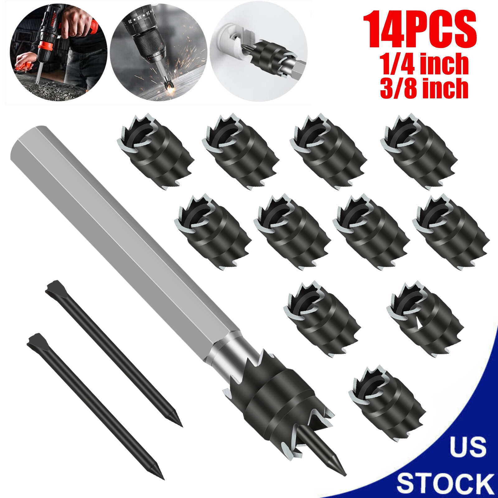 14Pcs 3/8