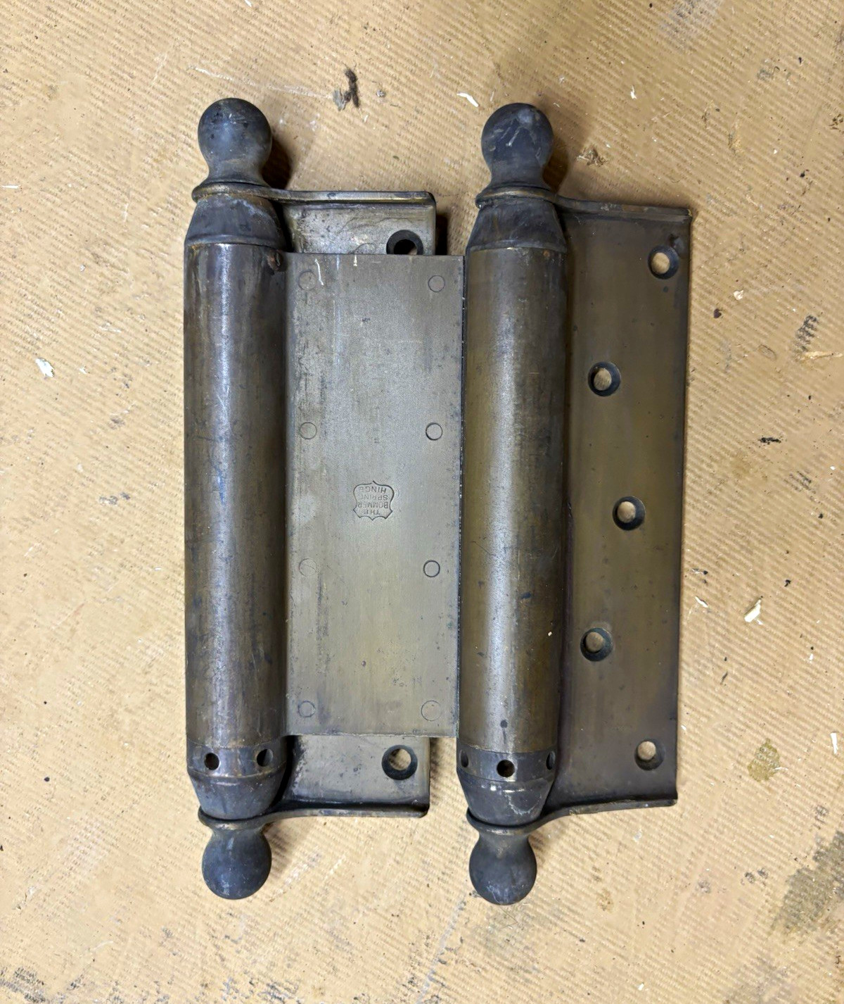 Antique Finish Metal Butt Door Hinges w/ Ball Finials 1 Pair from 1892 to 1905 Antique Finish Metal Butt Door Hinges w/ Ball Finials 1 Pair from 1892 to 1905